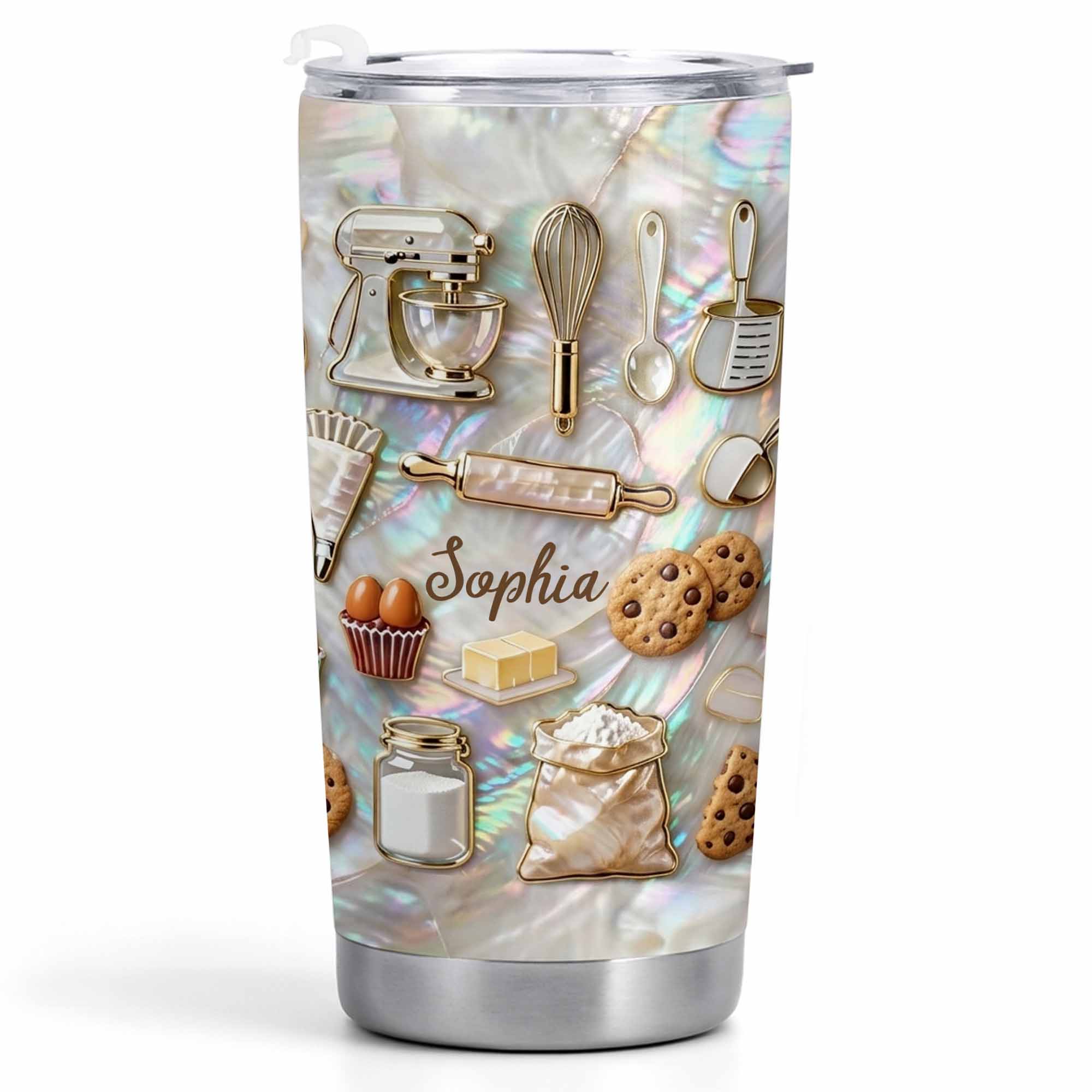 A Baker's Heart Made Of Cookies And Treats With Stand Mixer And Whisk - Personalized Custom Stainless Steel Tumbler 20oz 30oz - COOK036_TB - Image 11