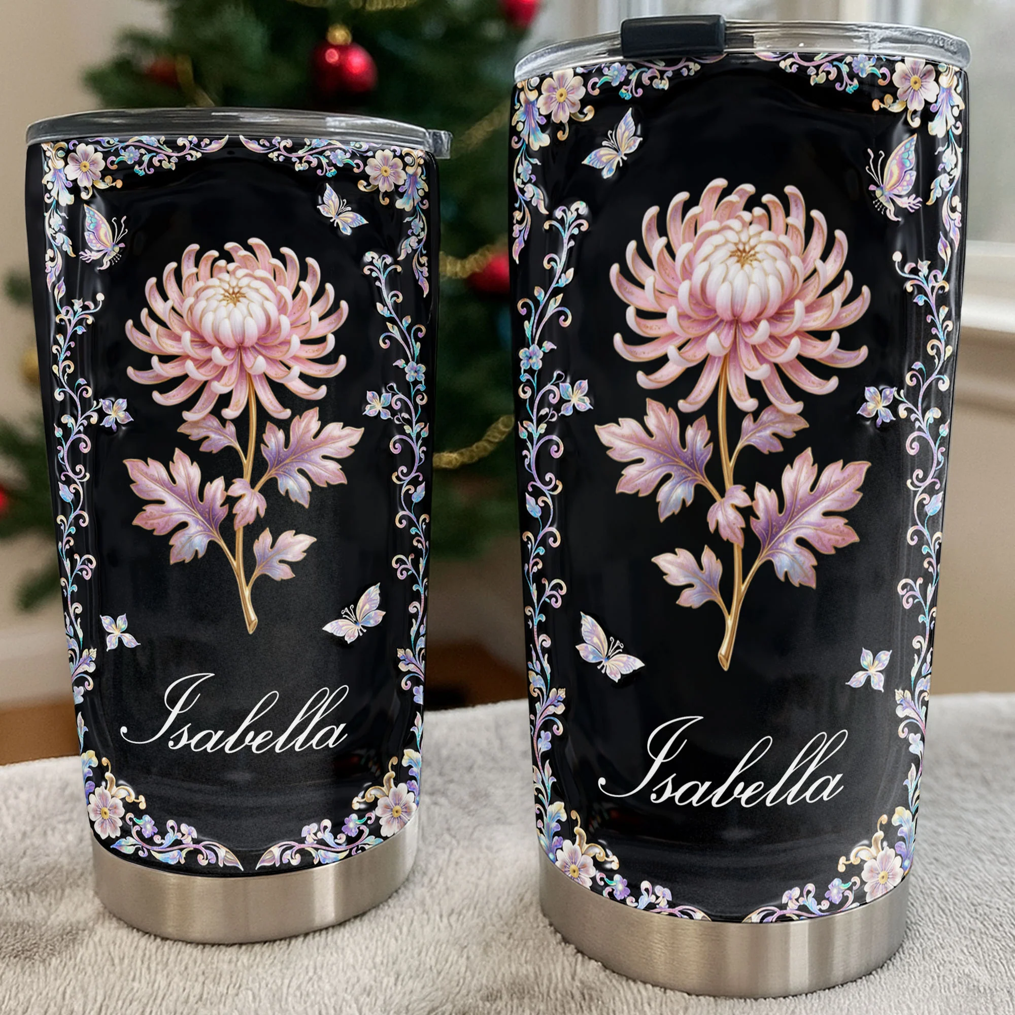 A Beautiful Bloom For A Soul That Shines Bright Chrysanthemum Flower - Personalized Custom Stainless Steel Tumbler 20oz 30oz - HER007_TB - Image 5