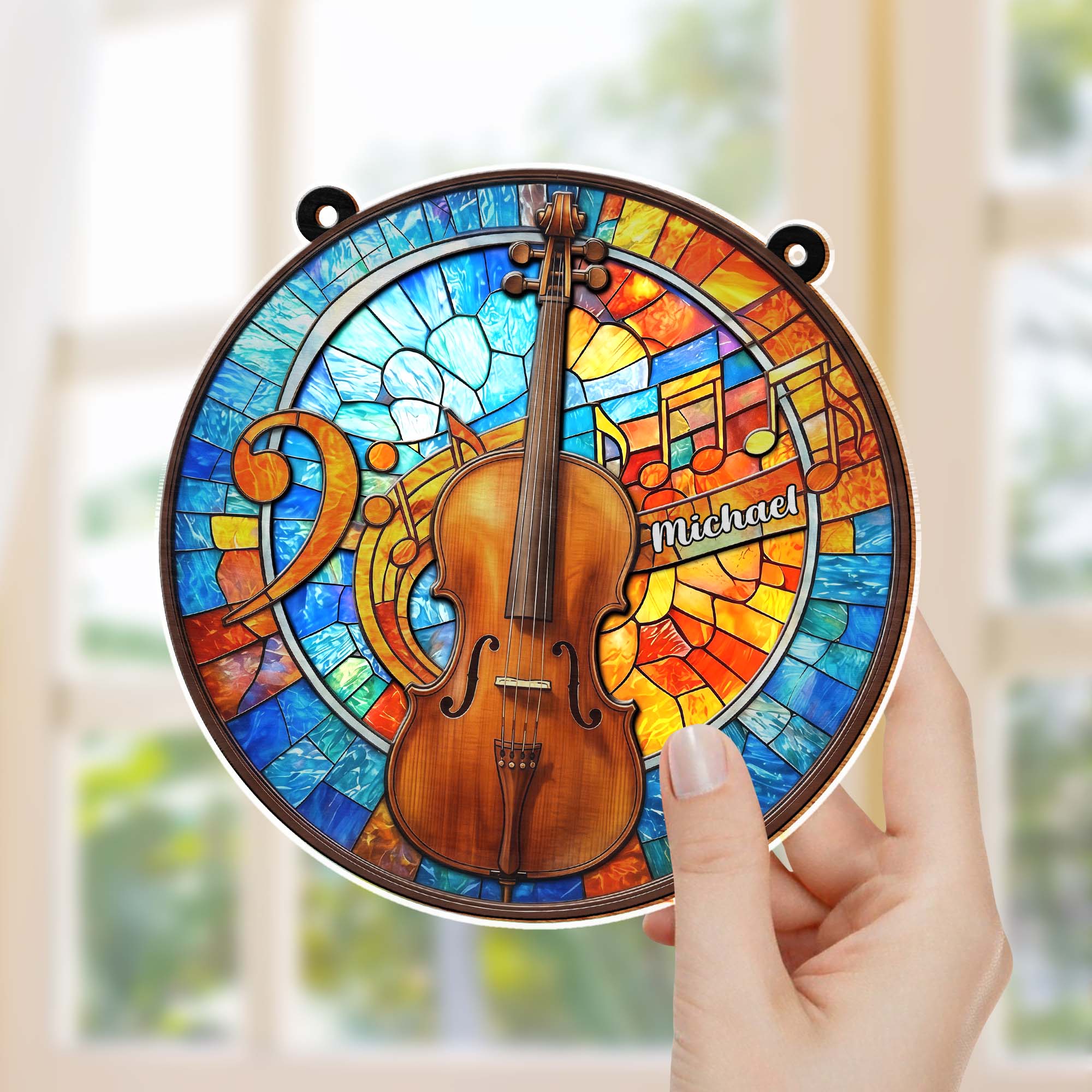 A Beautiful Melody Resonates Heart And Soul Violin Musical Notes Suncatcher - Personalized Custom Suncatcher - MUSIC026_CSUN - Image 3