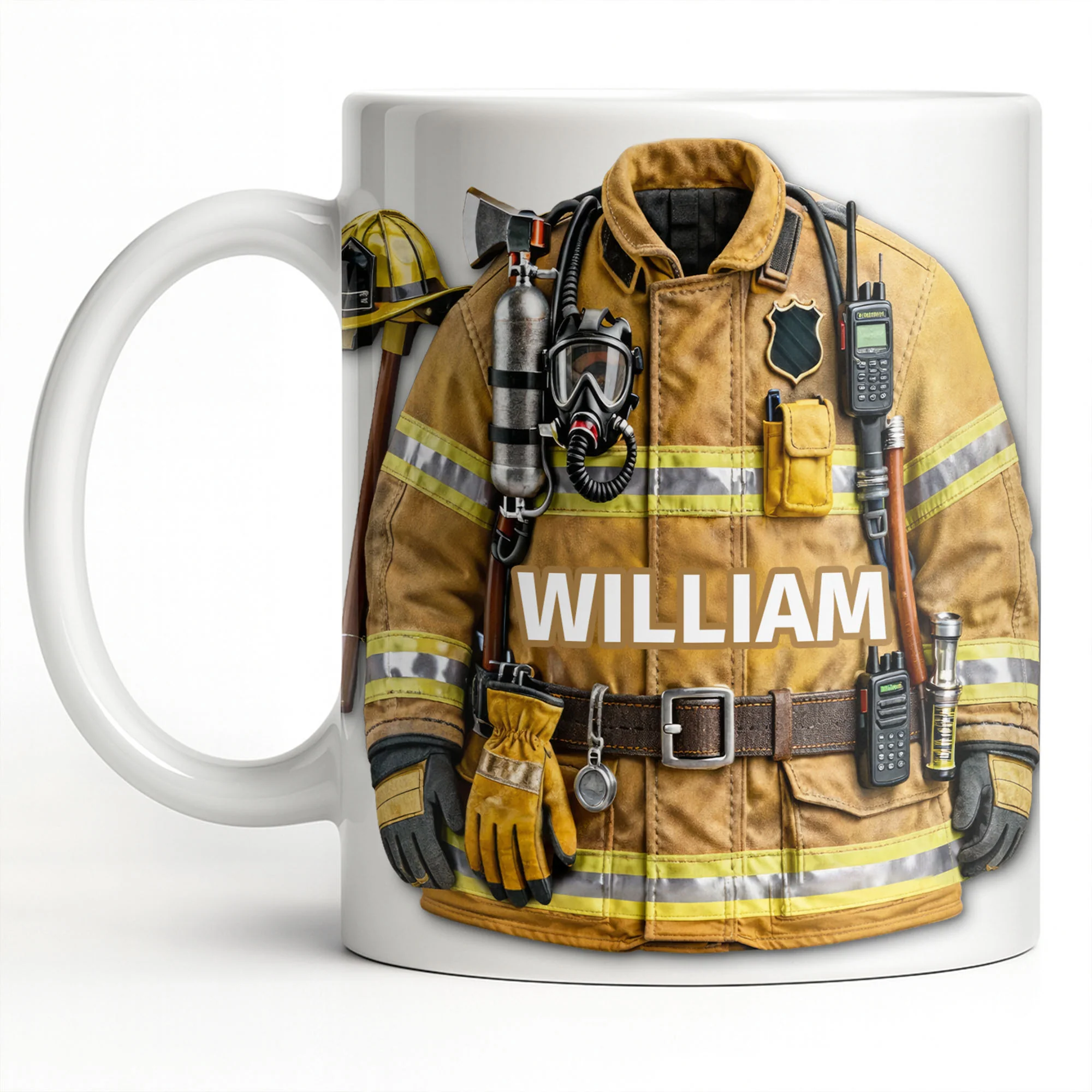 A Brave Firefighter Ready To Serve Personalized Fireman Uniform Gear - Personalized Custom Coffee Mug - FIF069_MG - Image 15