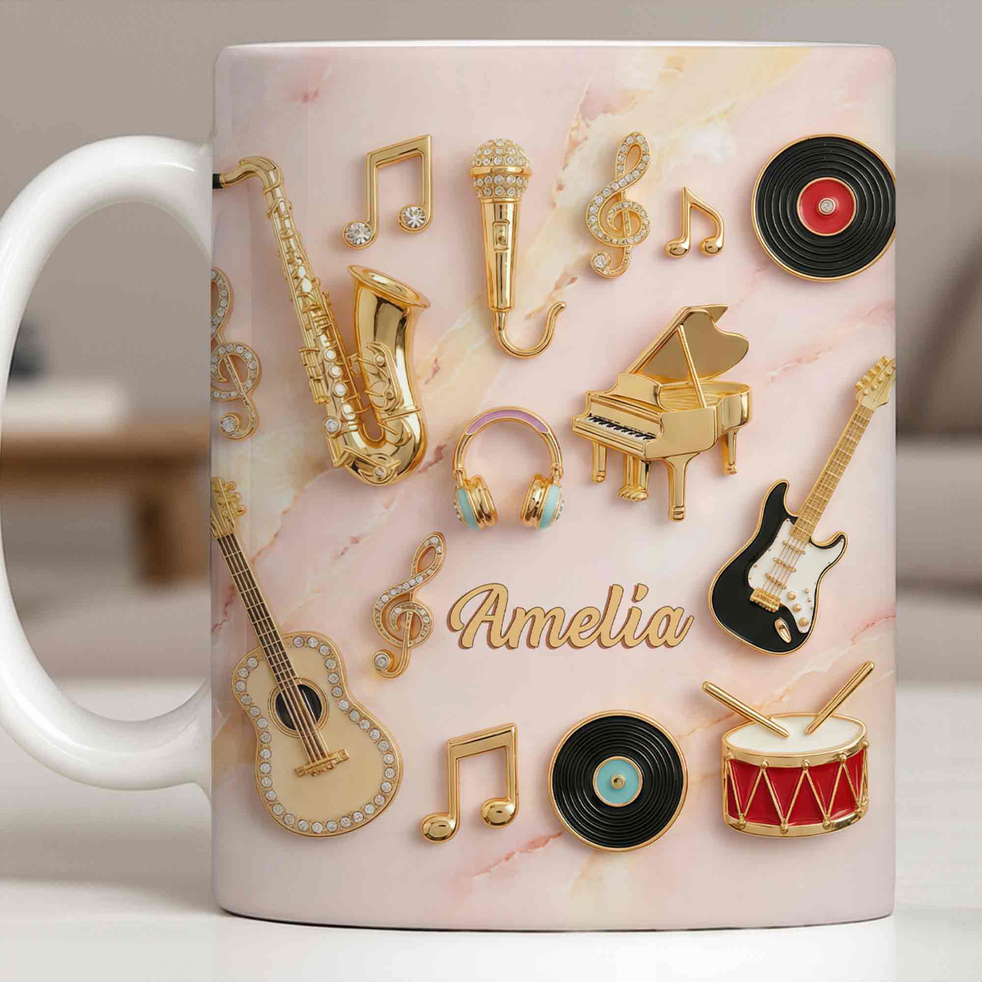 A Life Filled With Music And Melody Instruments And Notes - Personalized Custom Coffee Mug - HOB087_MG - Image 10