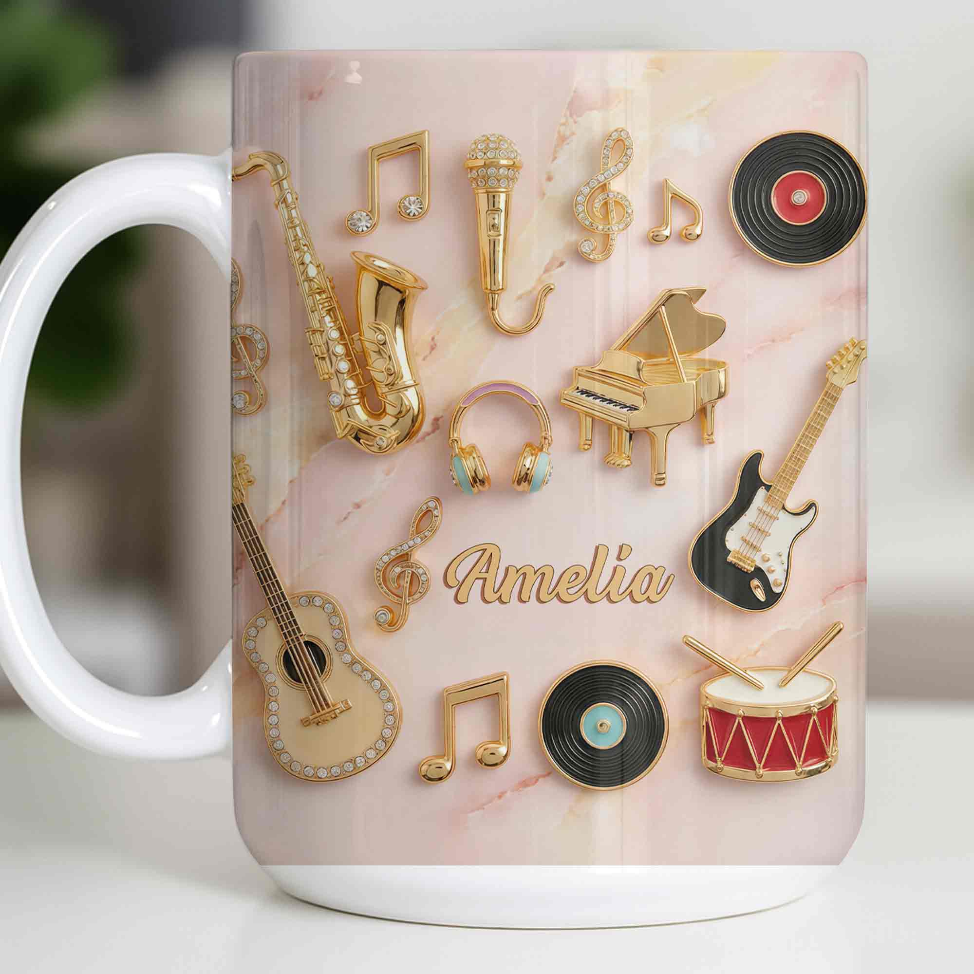 A Life Filled With Music And Melody Instruments And Notes - Personalized Custom Coffee Mug - HOB087_MG - Image 11
