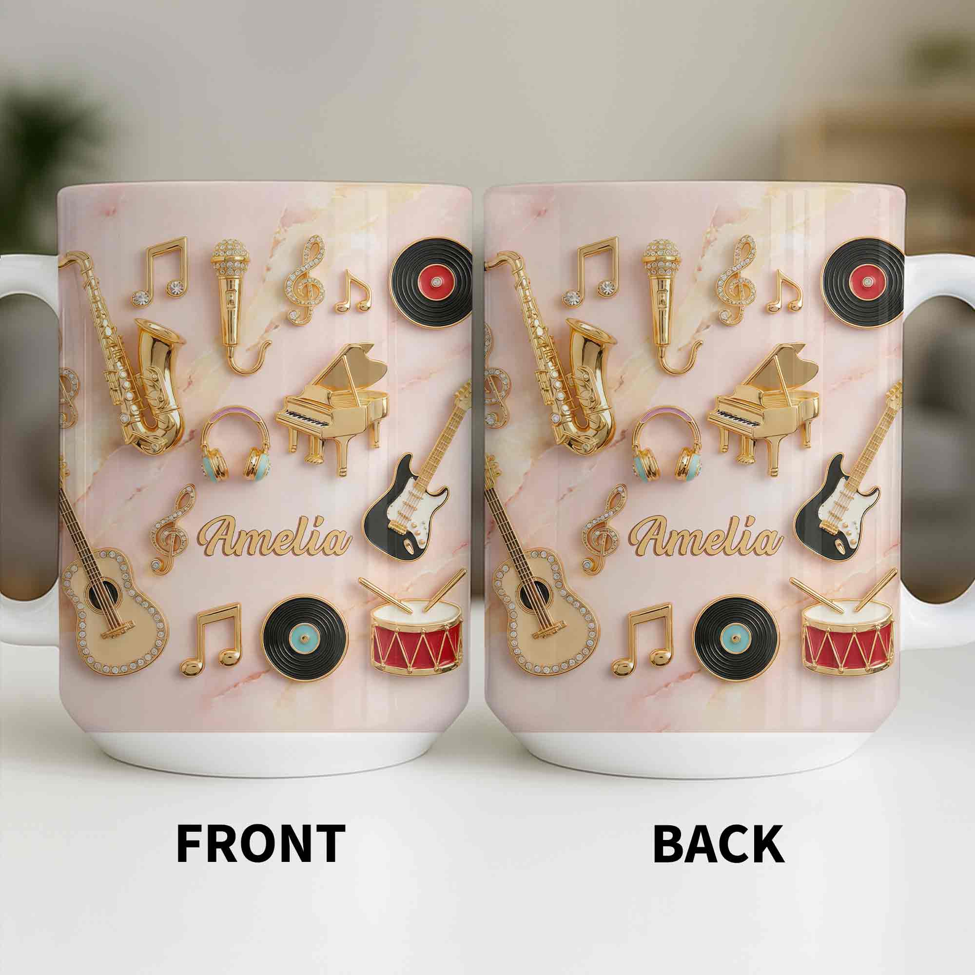 A Life Filled With Music And Melody Instruments And Notes - Personalized Custom Coffee Mug - HOB087_MG - Image 12