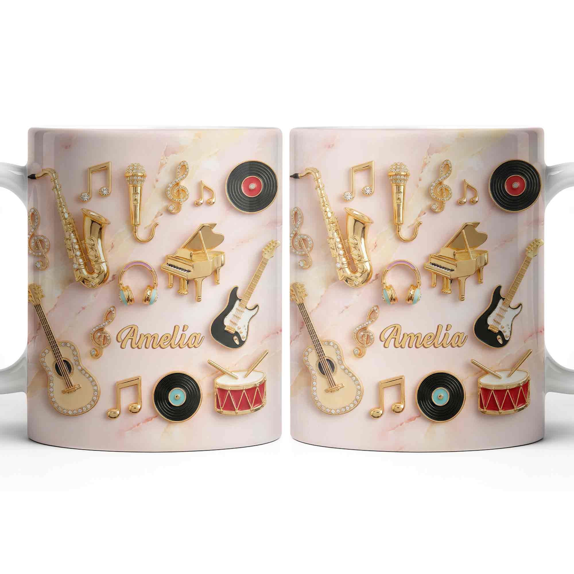 A Life Filled With Music And Melody Instruments And Notes - Personalized Custom Coffee Mug - HOB087_MG - Image 14