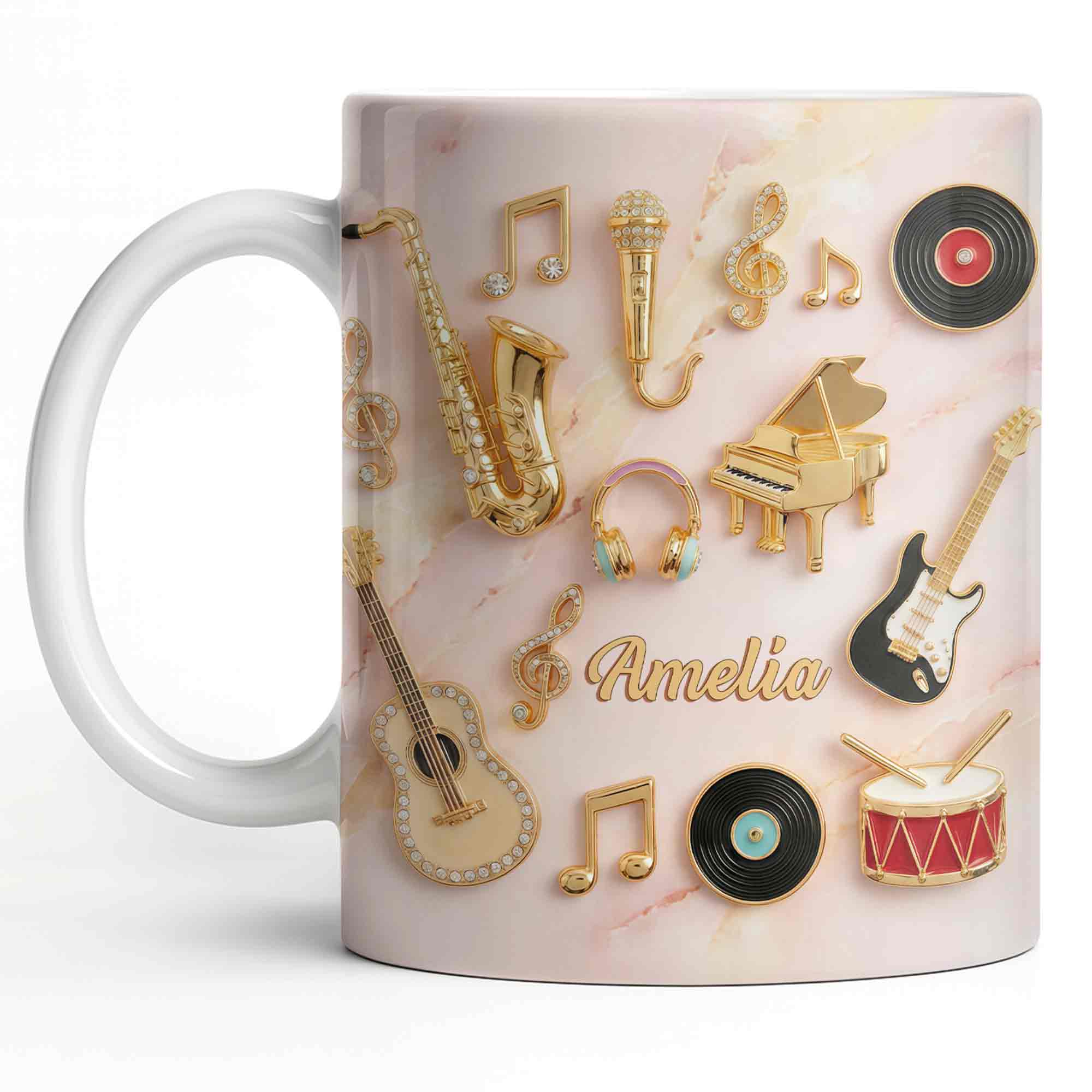 A Life Filled With Music And Melody Instruments And Notes - Personalized Custom Coffee Mug - HOB087_MG - Image 15