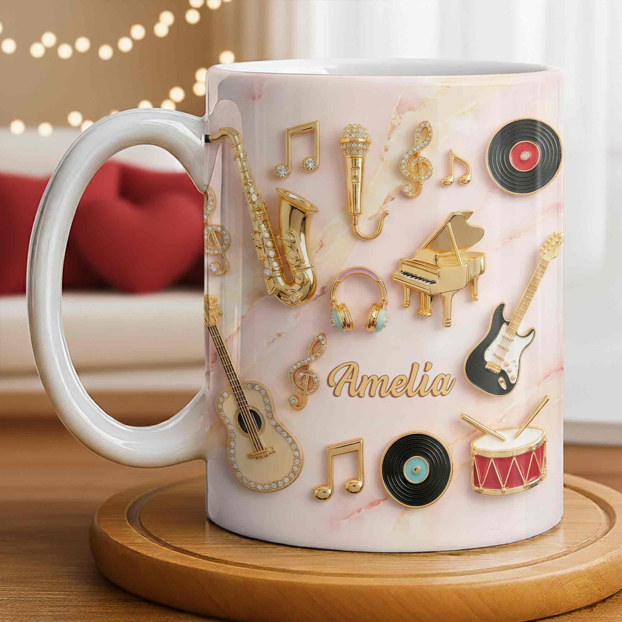 A Life Filled With Music And Melody Instruments And Notes - Personalized Custom Coffee Mug - HOB087_MG - Image 3