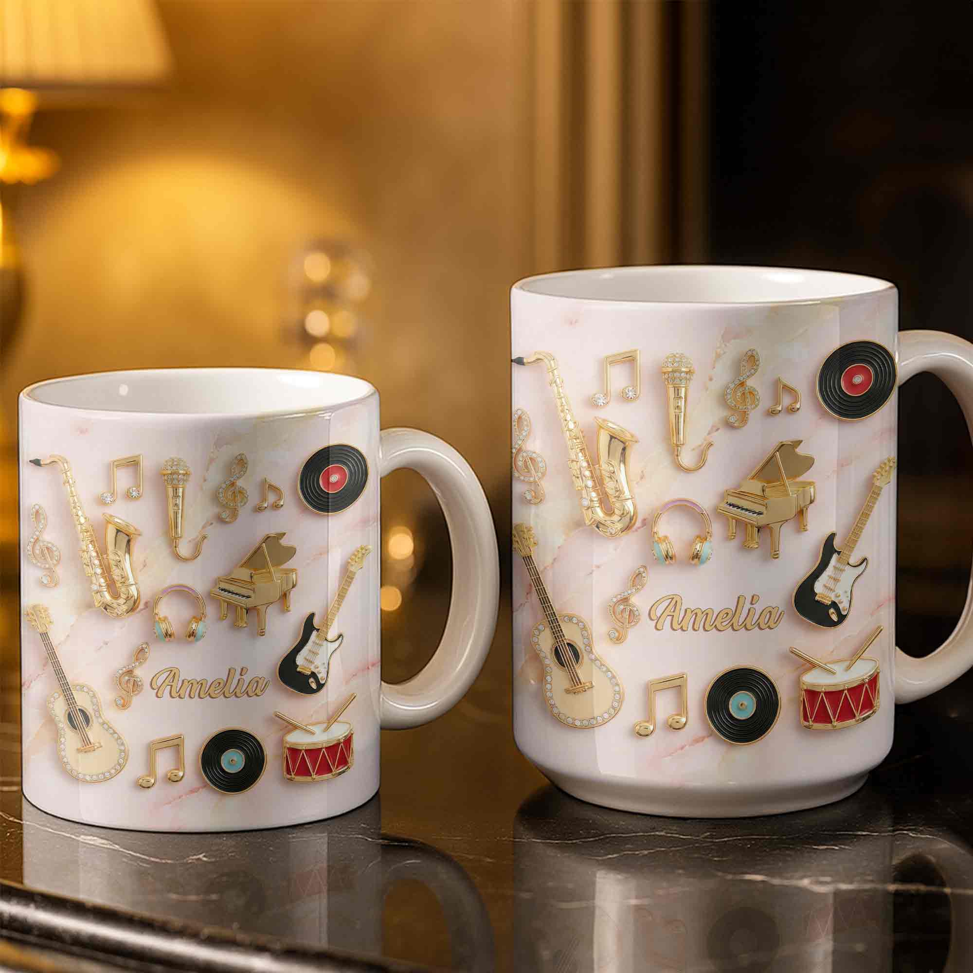 A Life Filled With Music And Melody Instruments And Notes - Personalized Custom Coffee Mug - HOB087_MG - Image 4