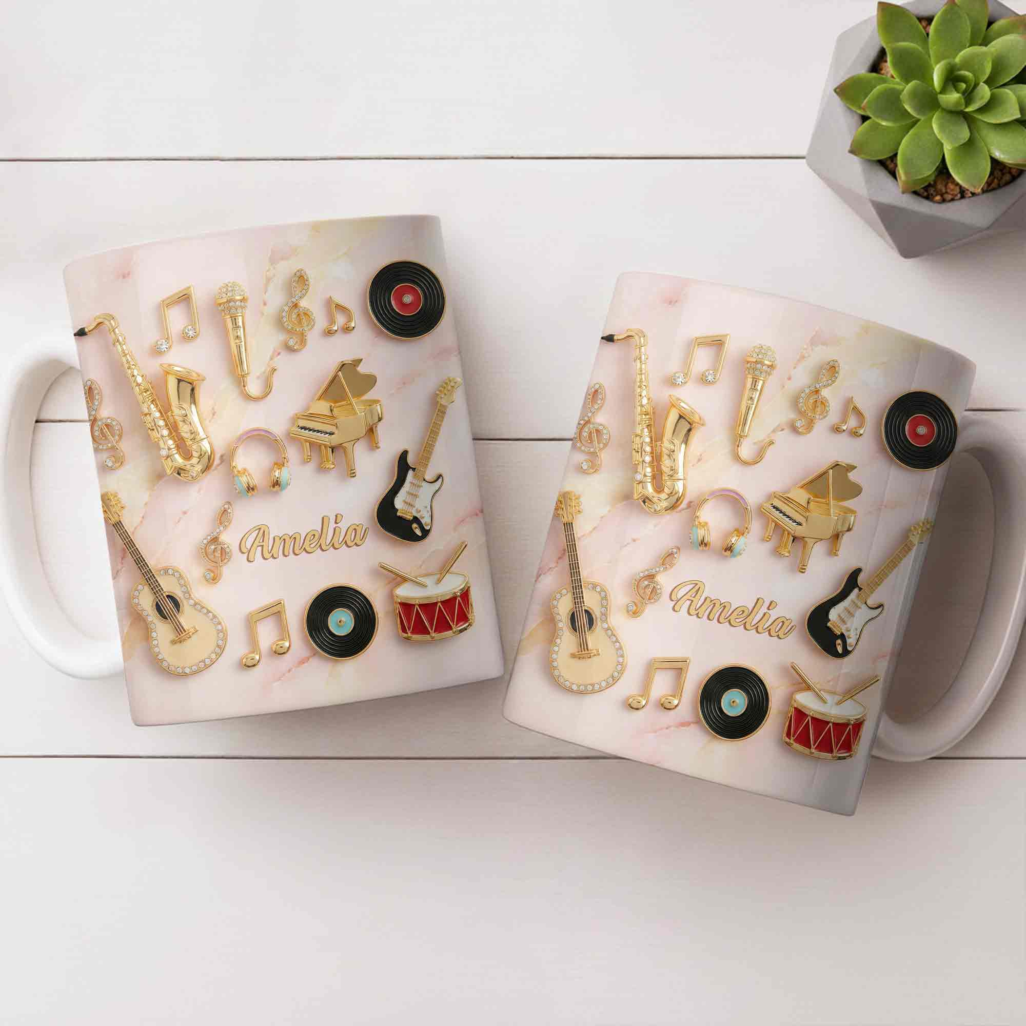 A Life Filled With Music And Melody Instruments And Notes - Personalized Custom Coffee Mug - HOB087_MG - Image 7