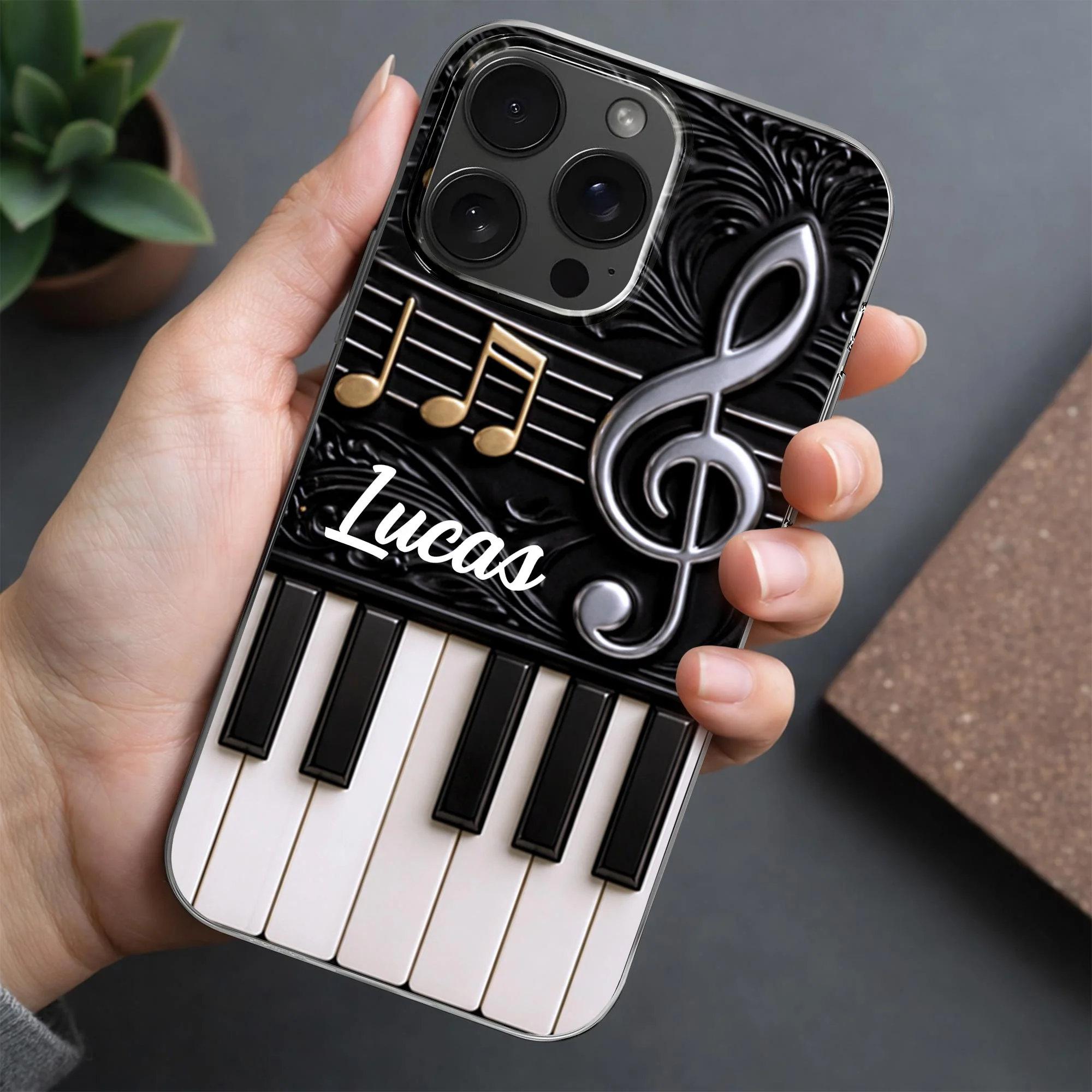 A Life Played In Harmony Piano Keys And Musical Notes Design - Personalized Clear Phone Case - MUSIC024_PHC - Image 5