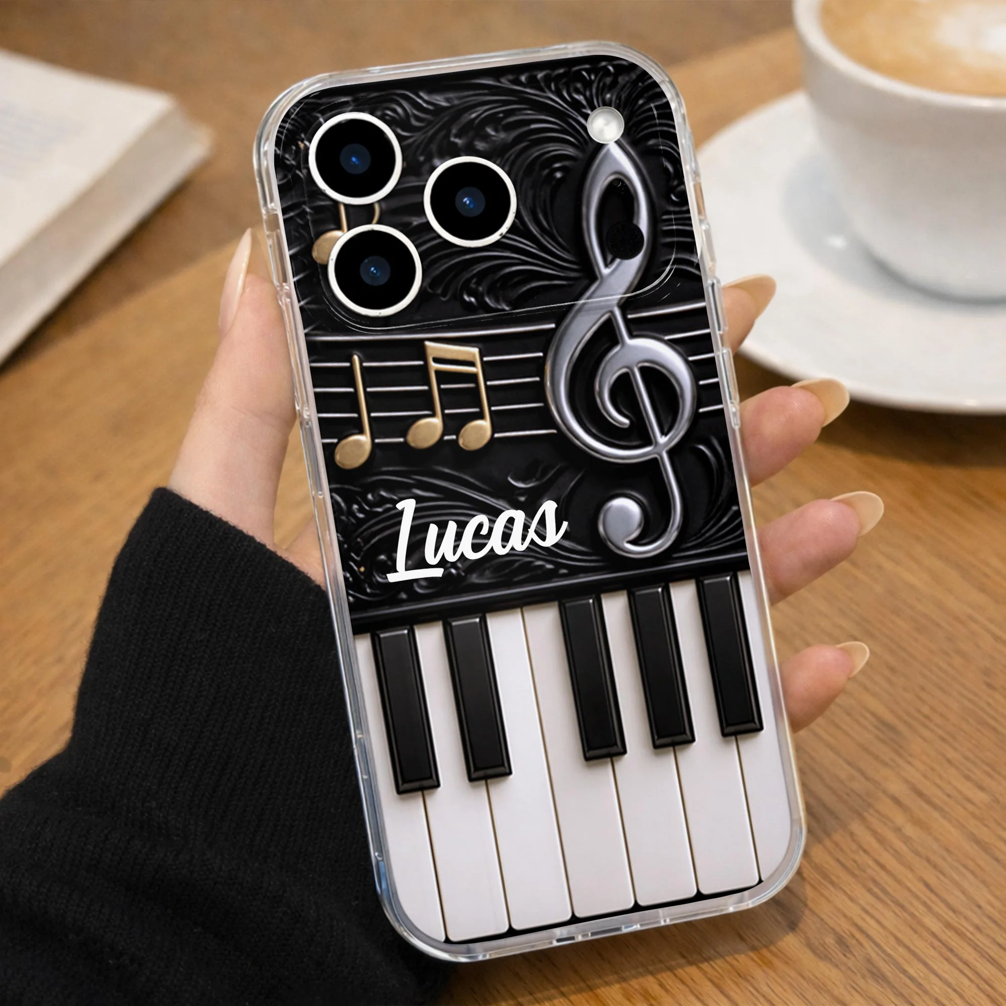 A Life Played In Harmony Piano Keys And Musical Notes Design - Personalized Clear Phone Case - MUSIC024_PHC - Image 6
