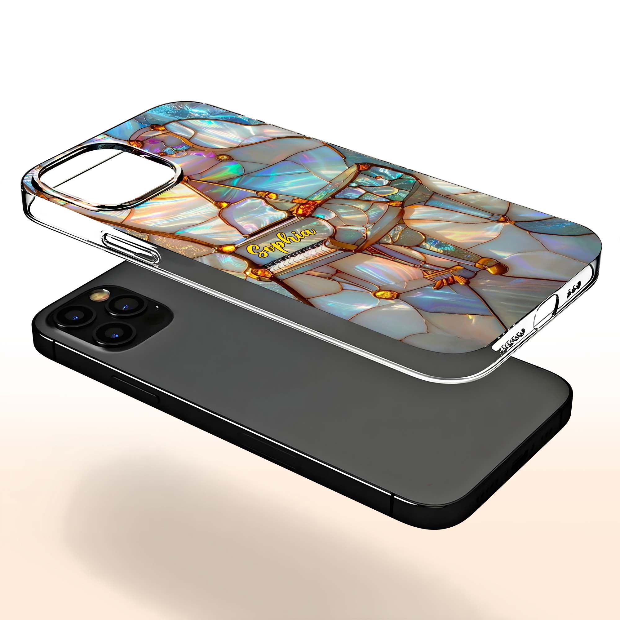 A Melody For The Soul Stained Glass Piano Art - Personalized Clear Phone Case - HOB092_PHC - Image 4