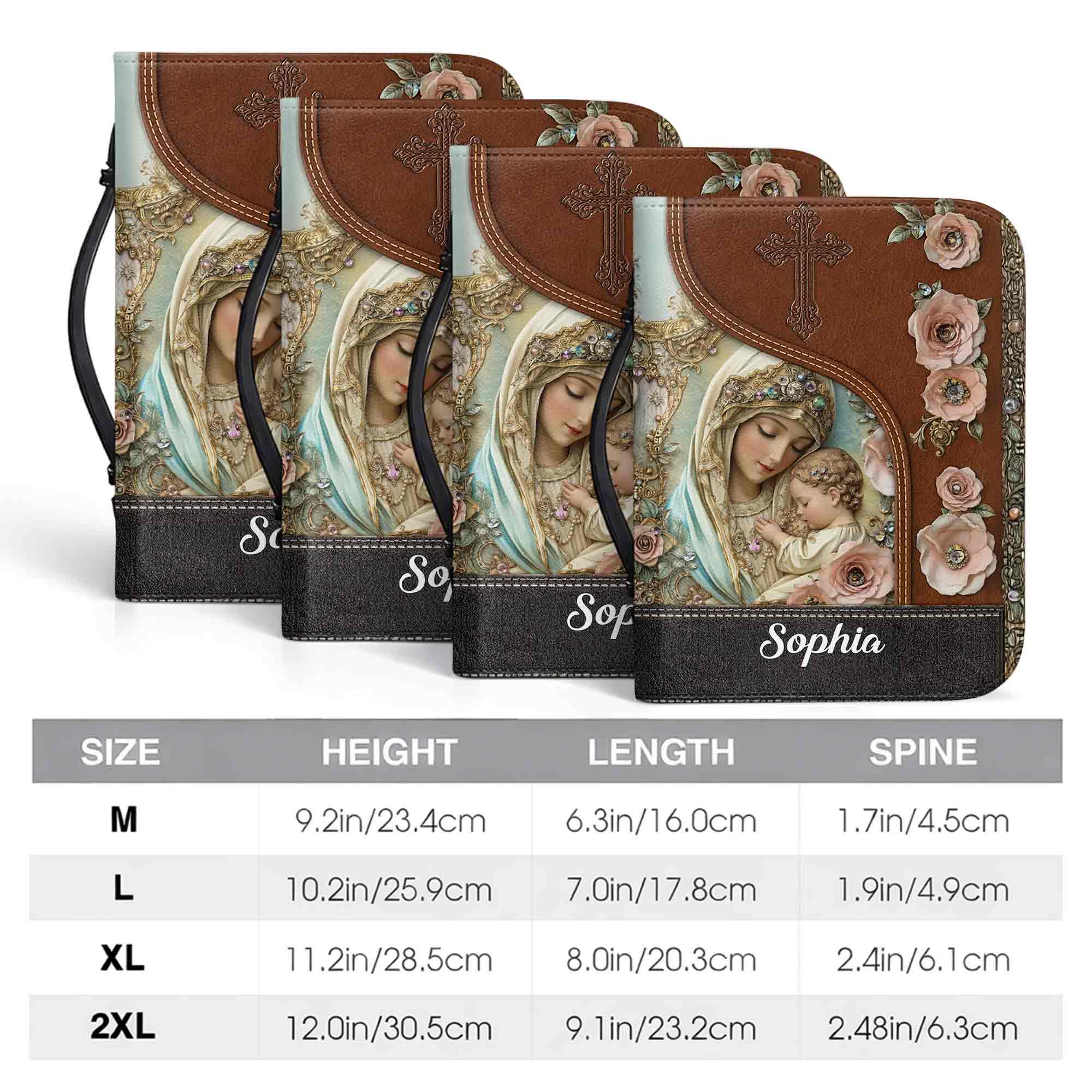 A Mother's Love Reflection Of Grace With Virgin Mary And Flowers - Personalized Custom Bible Cover - FTH139_BIBCO - Image 9
