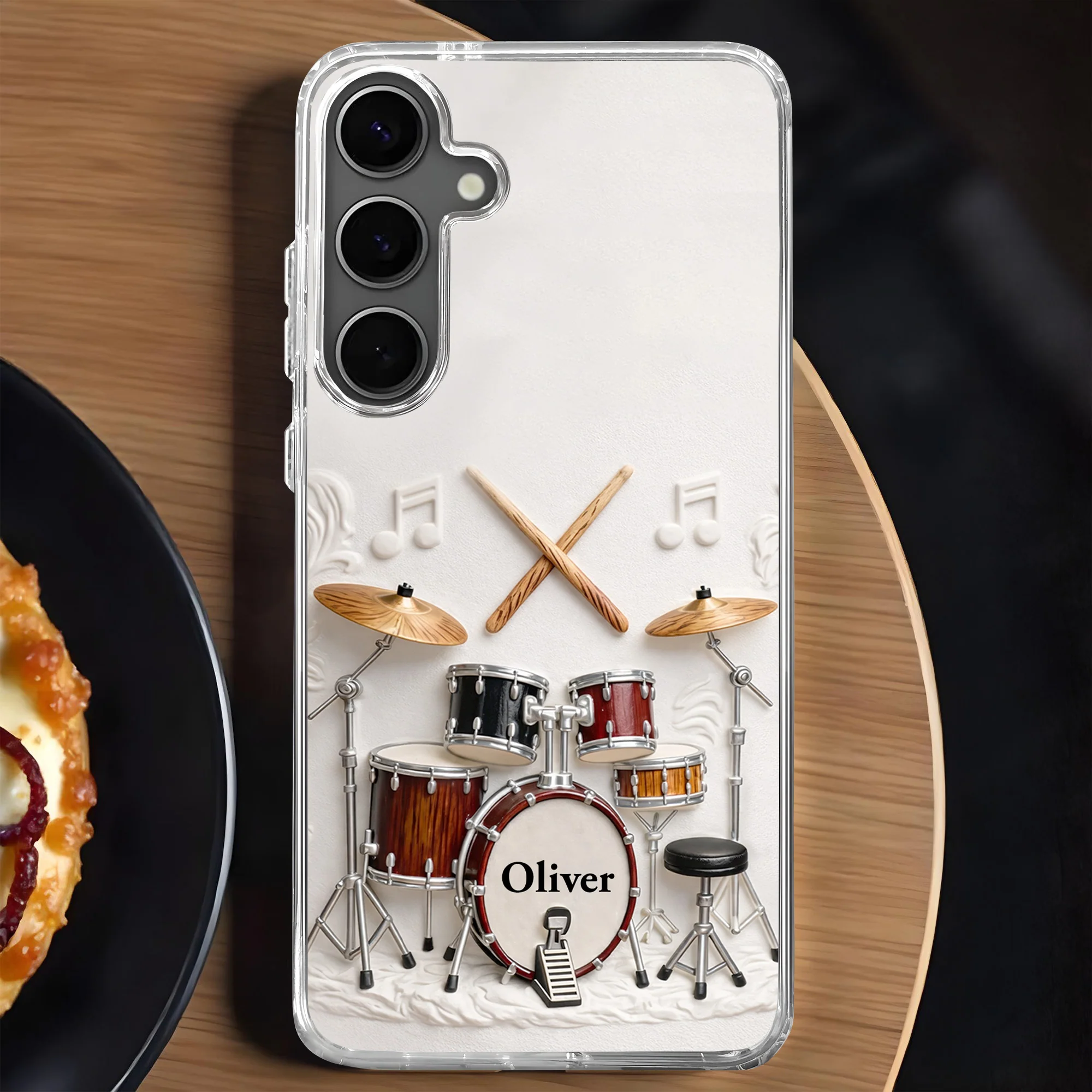A Passion For Rhythm With 3D Drum Kit And Musical Notes - Personalized Clear Phone Case - JBS135_PHC - Image 7