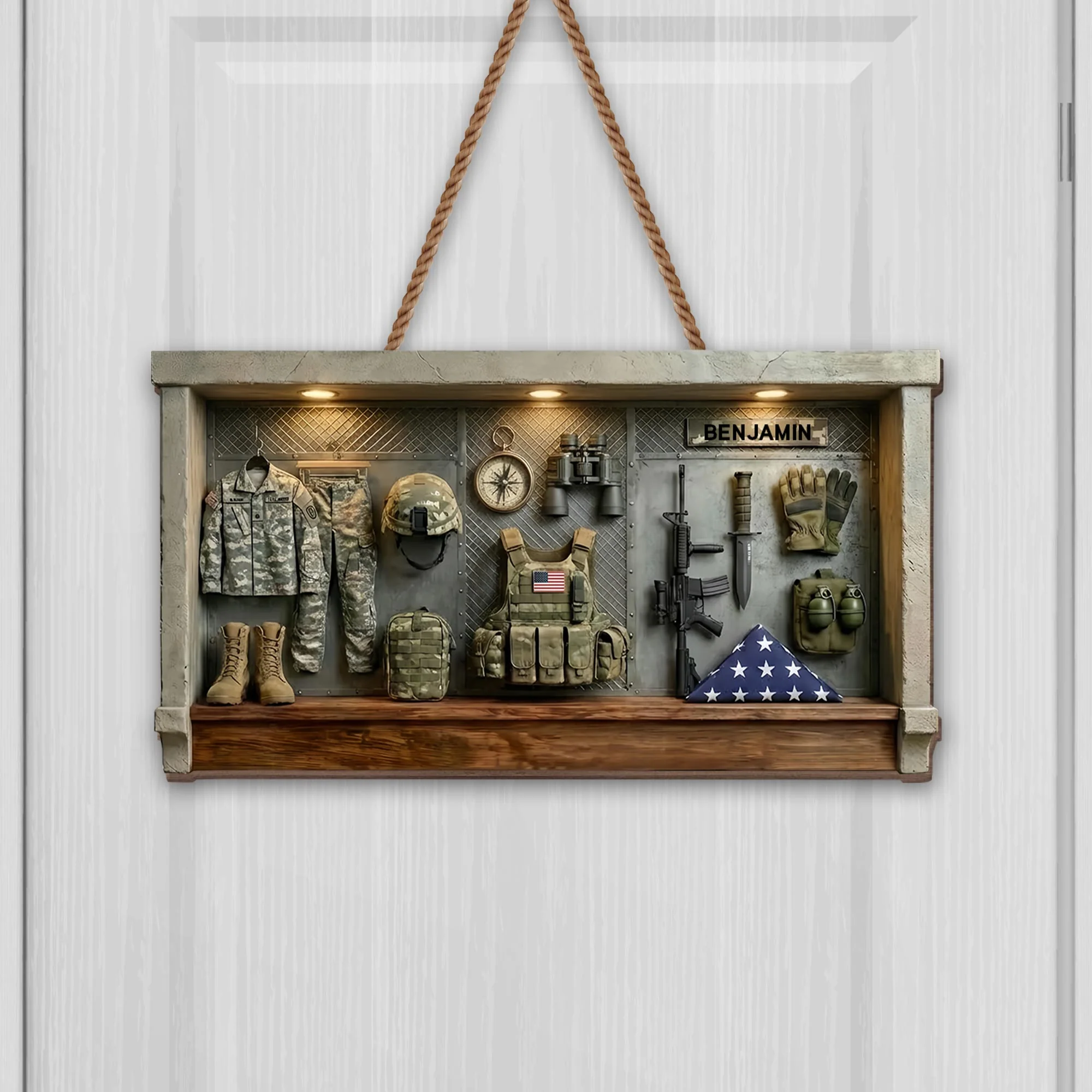 A Tribute To The Brave Military Uniform And Tactical Gear - Personalized Custom Shaped Wood Sign - VTR003_WSIGN