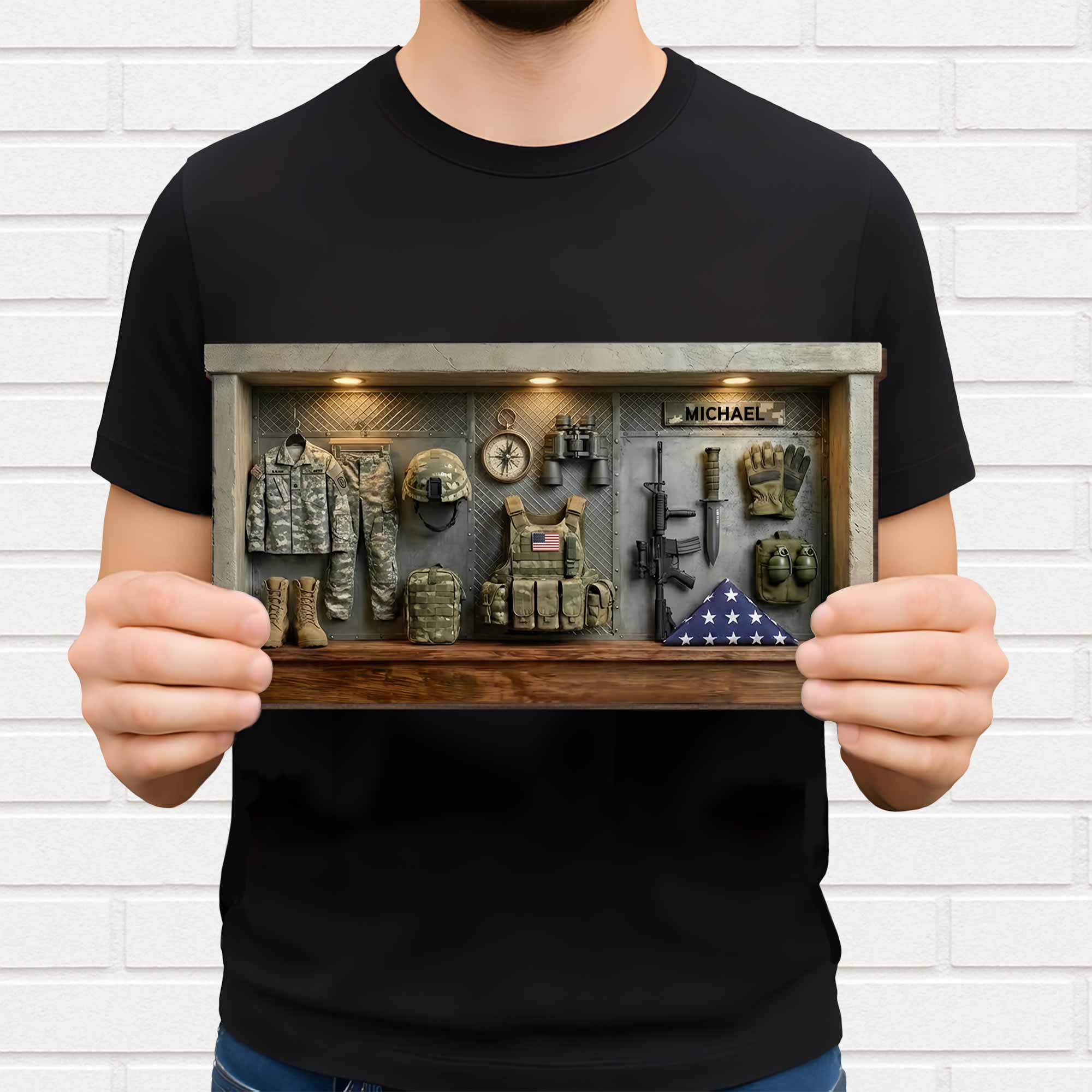 A Tribute To The Brave Military Uniform And Tactical Gear - Personalized Custom Shaped Wood Sign - VTR003_WSIGN - Image 3
