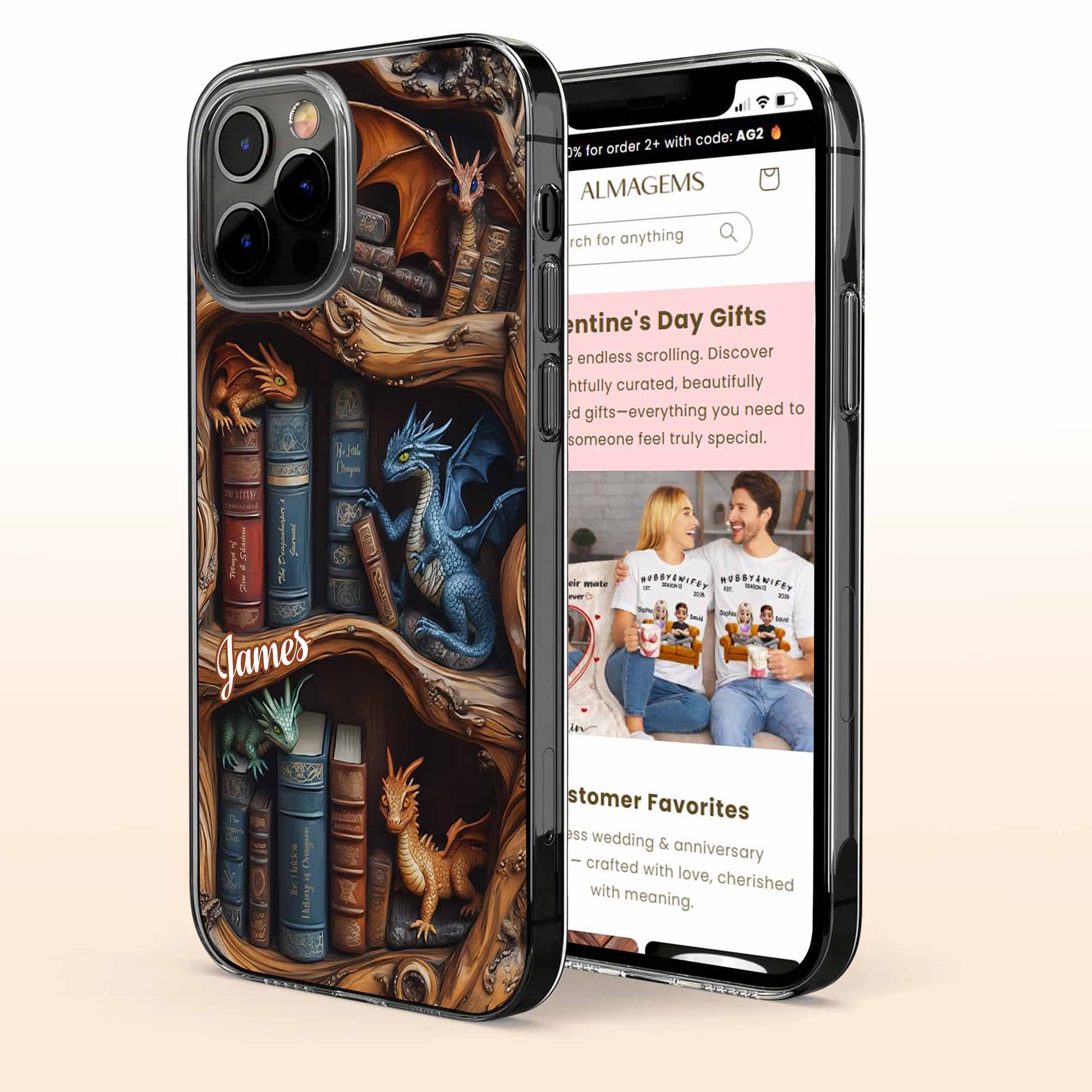 A World Of Magic Dragons Hidden In Bookshelf Library - Personalized Clear Phone Case - BLV093_PHC - Image 7