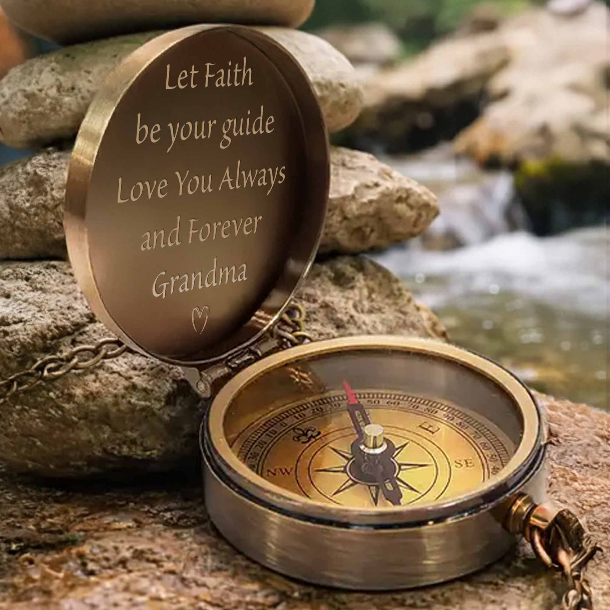 Always Take The Scenic Route Mountain And Tree Engraved Compass - Personalized Engraved Brass Compass - GSN067_ECPASS - Image 7