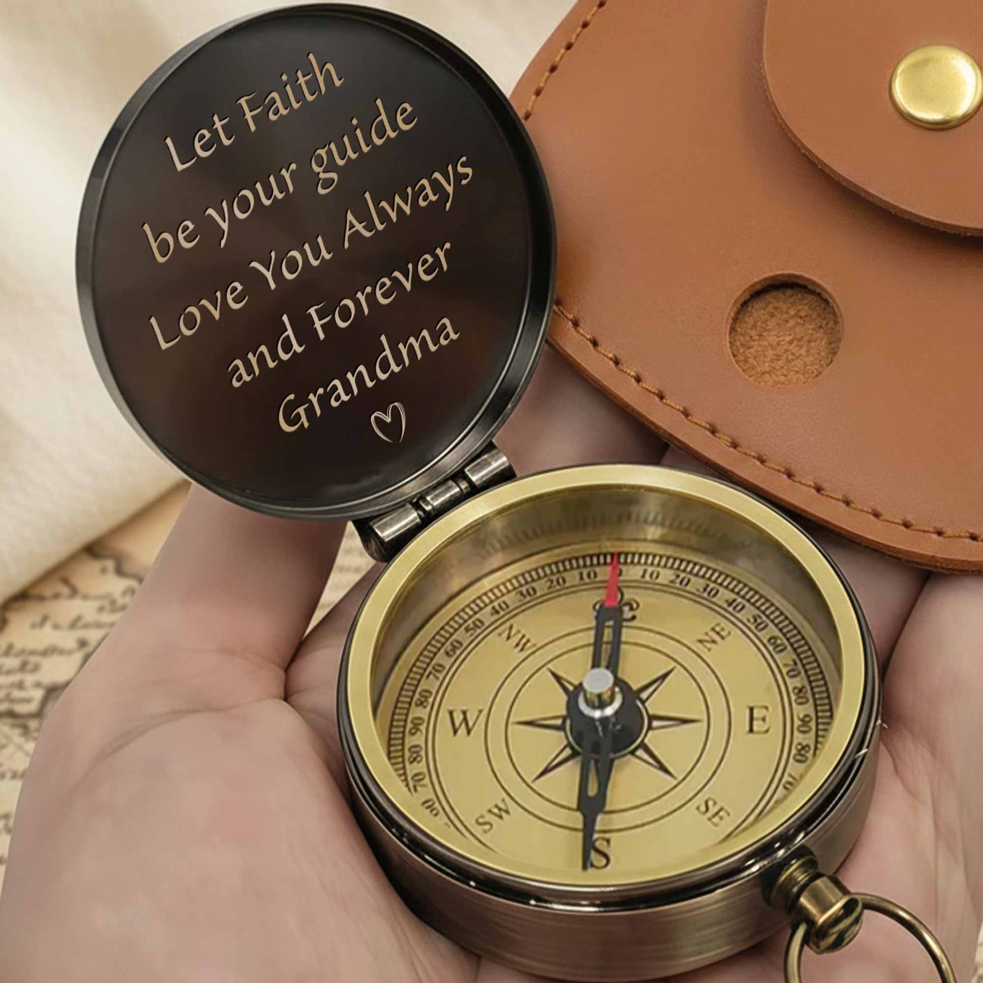 Always Take The Scenic Route Mountain And Tree Engraved Compass - Personalized Engraved Brass Compass - GSN067_ECPASS - Image 8
