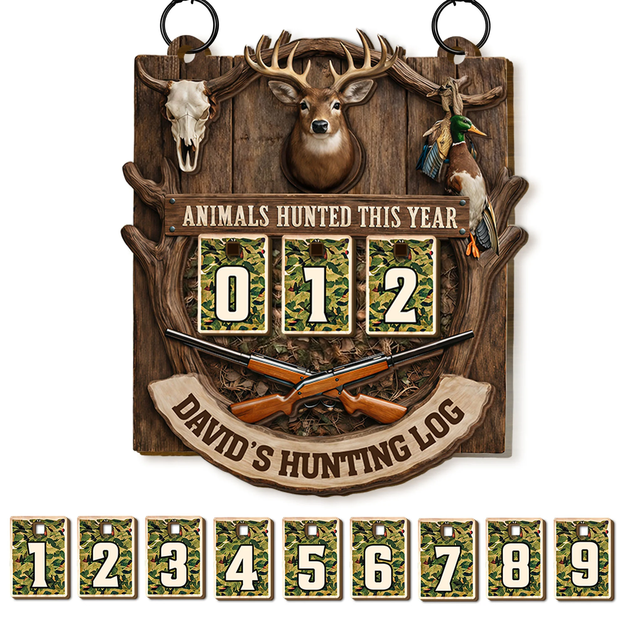 Animals Hunted This Year Hunting Log Personalized Deer And Duck Tracker - Personalized Custom Tracker Sign - HTG017_TRASIG - Image 7