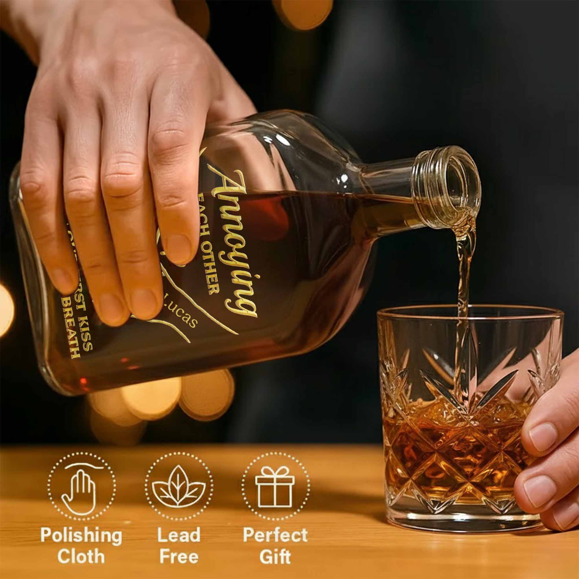 Annoying Each Other Holding Hands From Our First Kiss Till Our Last Breath - Personalized Whiskey Bottle - CPL1331_WHIBA - Image 4