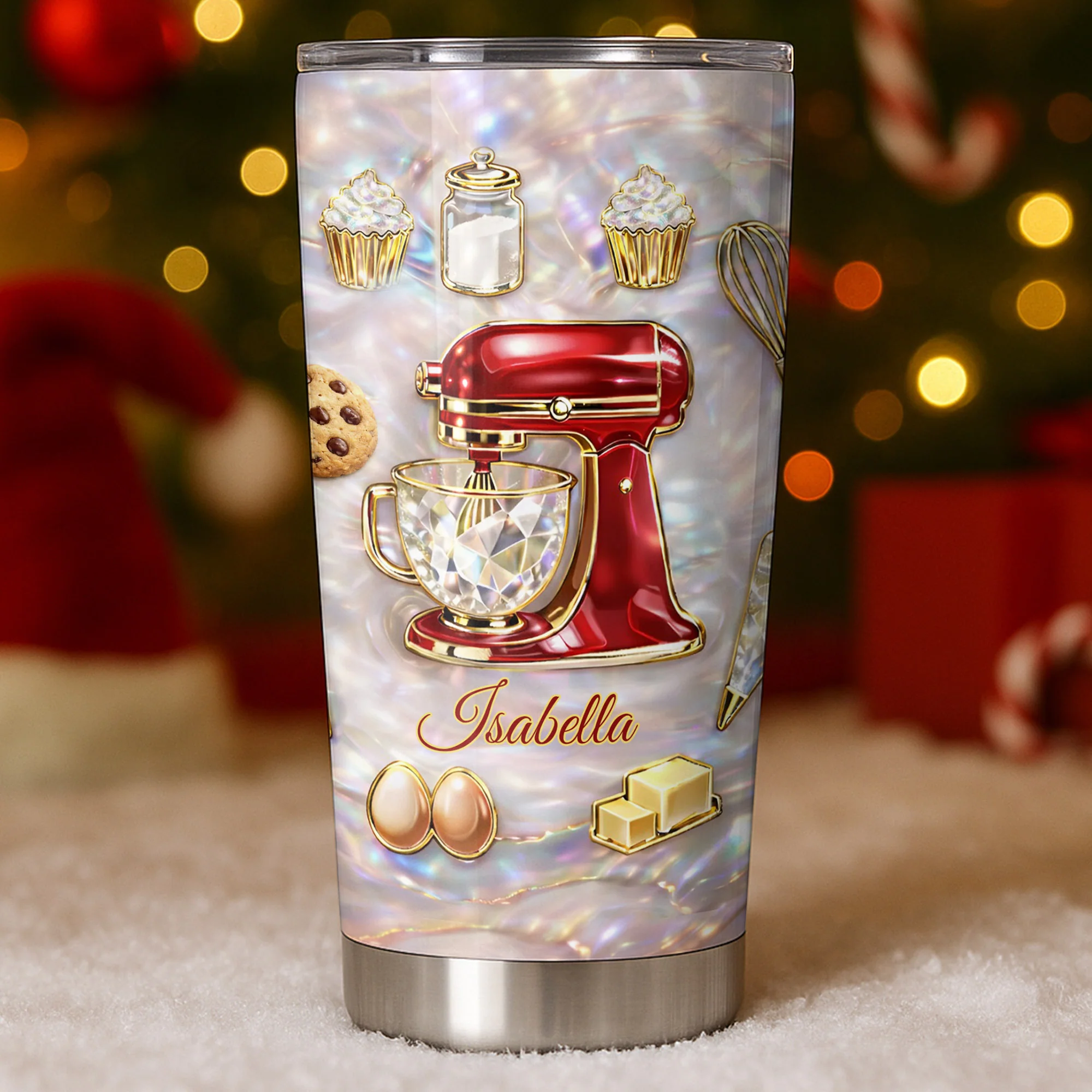 Baking With Love Red Stand Mixer And Cupcakes - Personalized Custom Stainless Steel Tumbler 20oz 30oz - HOB130_TB - Image 5