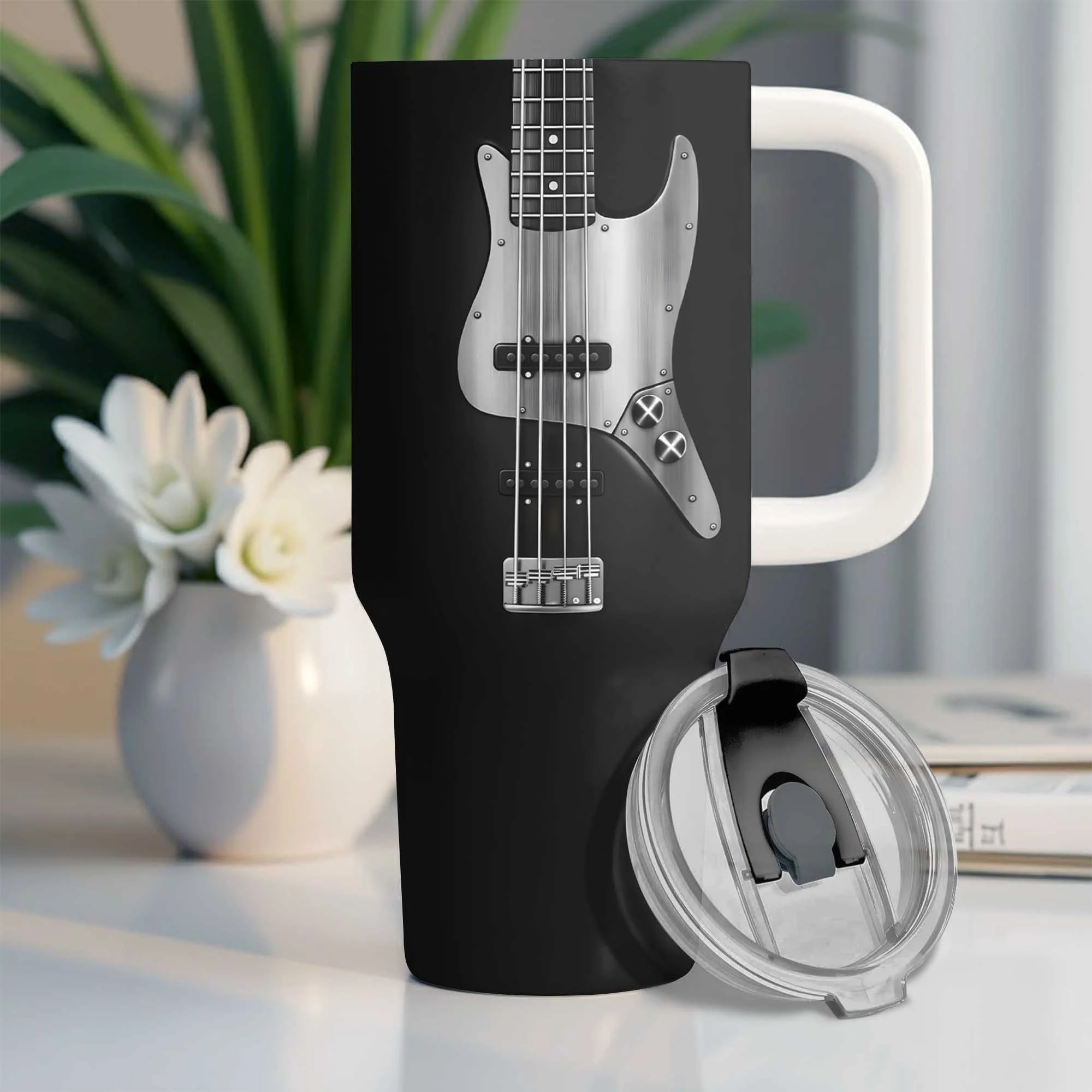 Bassist Nutrition Facts Talented Human Bass Guitar Design - Personalized 40oz Tumbler With Straw - MUSIC010_TBS - Image 15