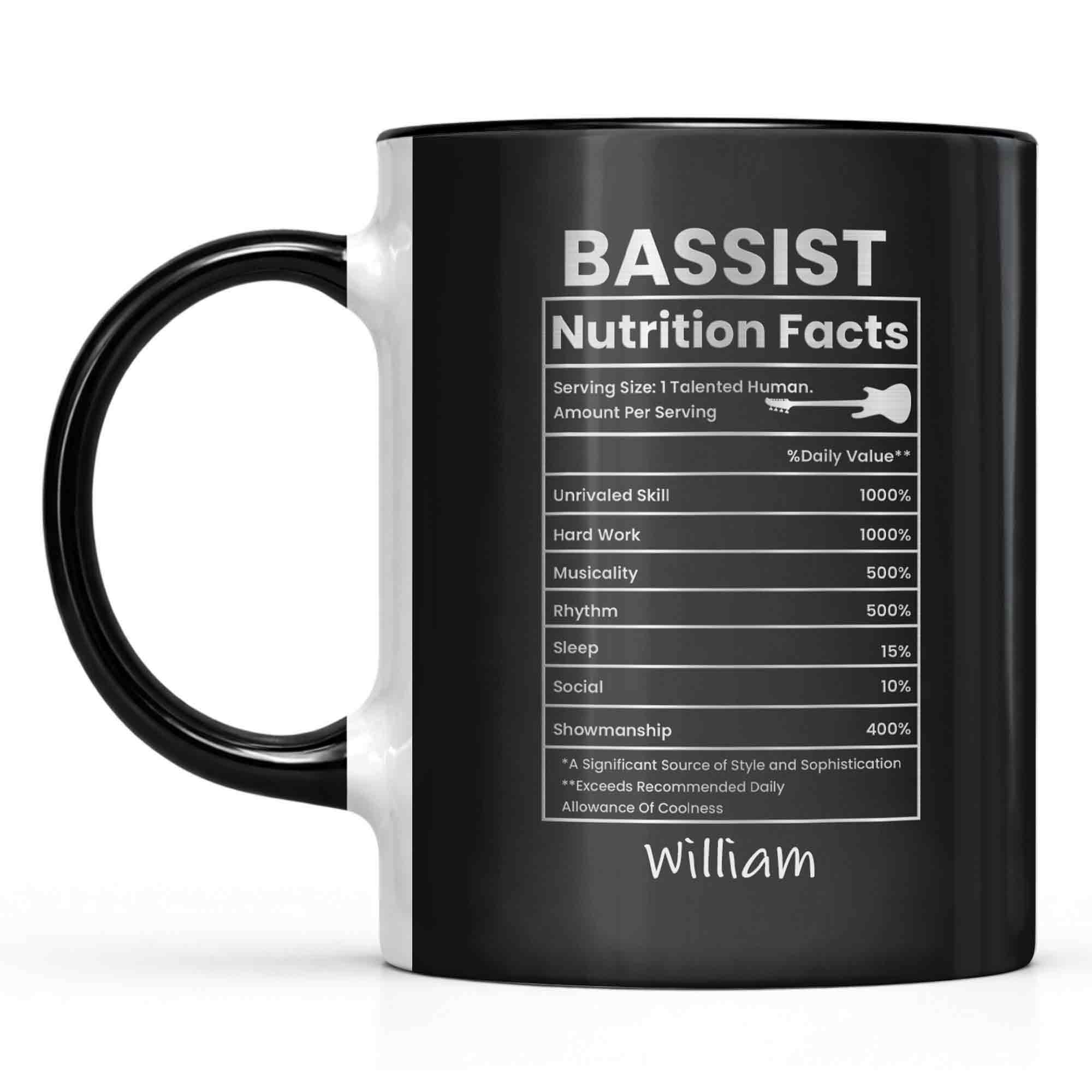 Bassist Nutrition Facts Talented Human Bass Guitar Silhouette - Personalized Custom Accent Mug - MUSIC010_AMUG - Image 12