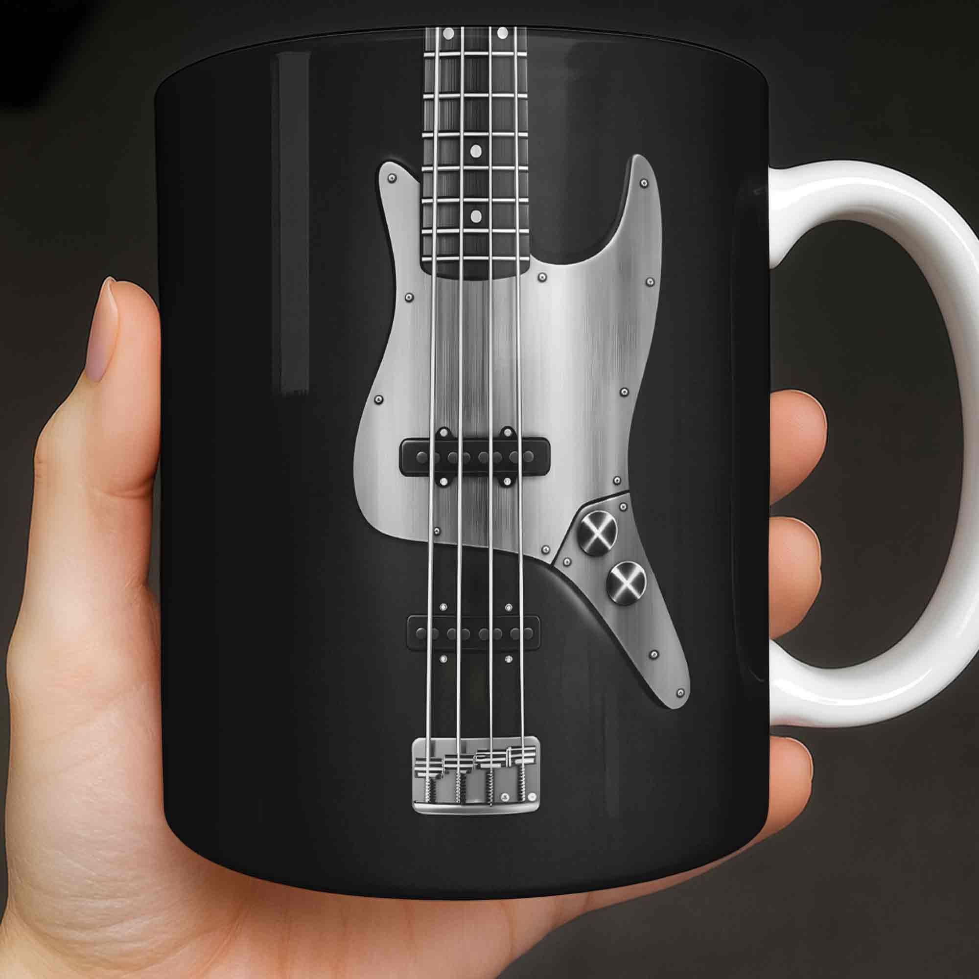 Bassist Nutrition Facts With Bass Guitar Silhouette - Personalized Custom Coffee Mug - MUSIC010_MG - Image 5