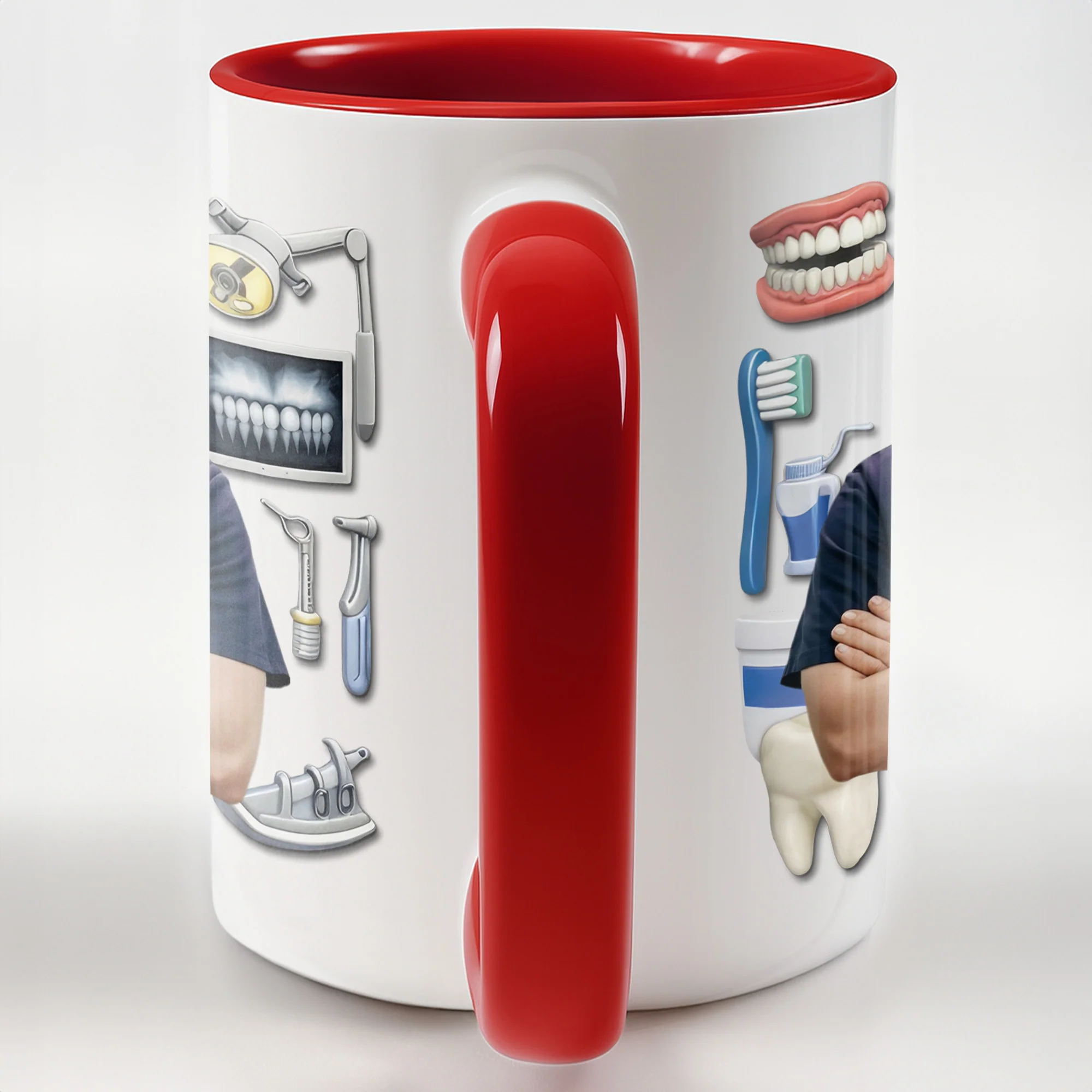Best Dentist Dedicated To Smiles With Teeth And Dental Tools Icons - Personalized Custom Accent Mug - DOC096_AMUG - Image 11