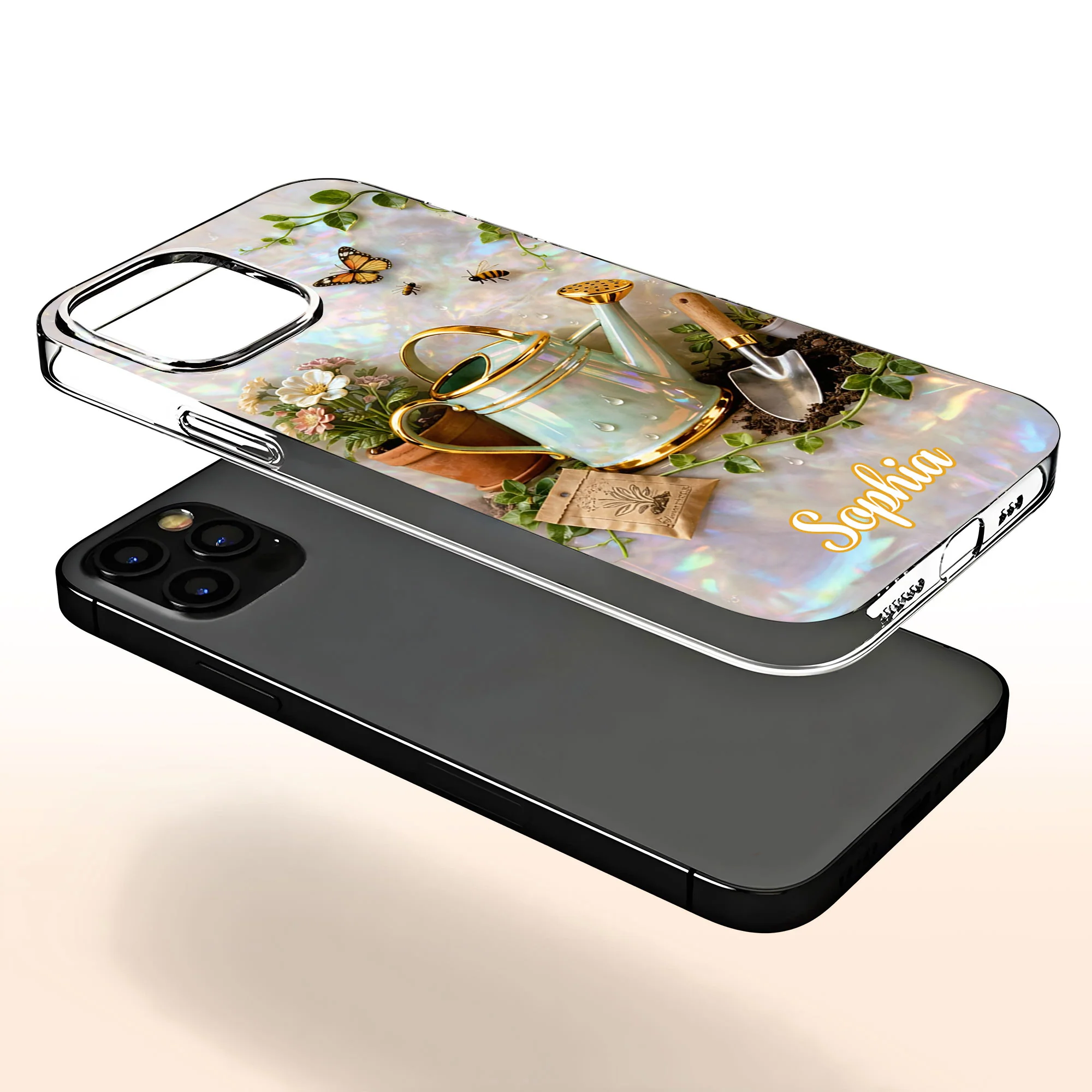 Bloom Where You Are Planted Gardening Watering Can And Flowers - Personalized Clear Phone Case - GAR038_PHC - Image 4
