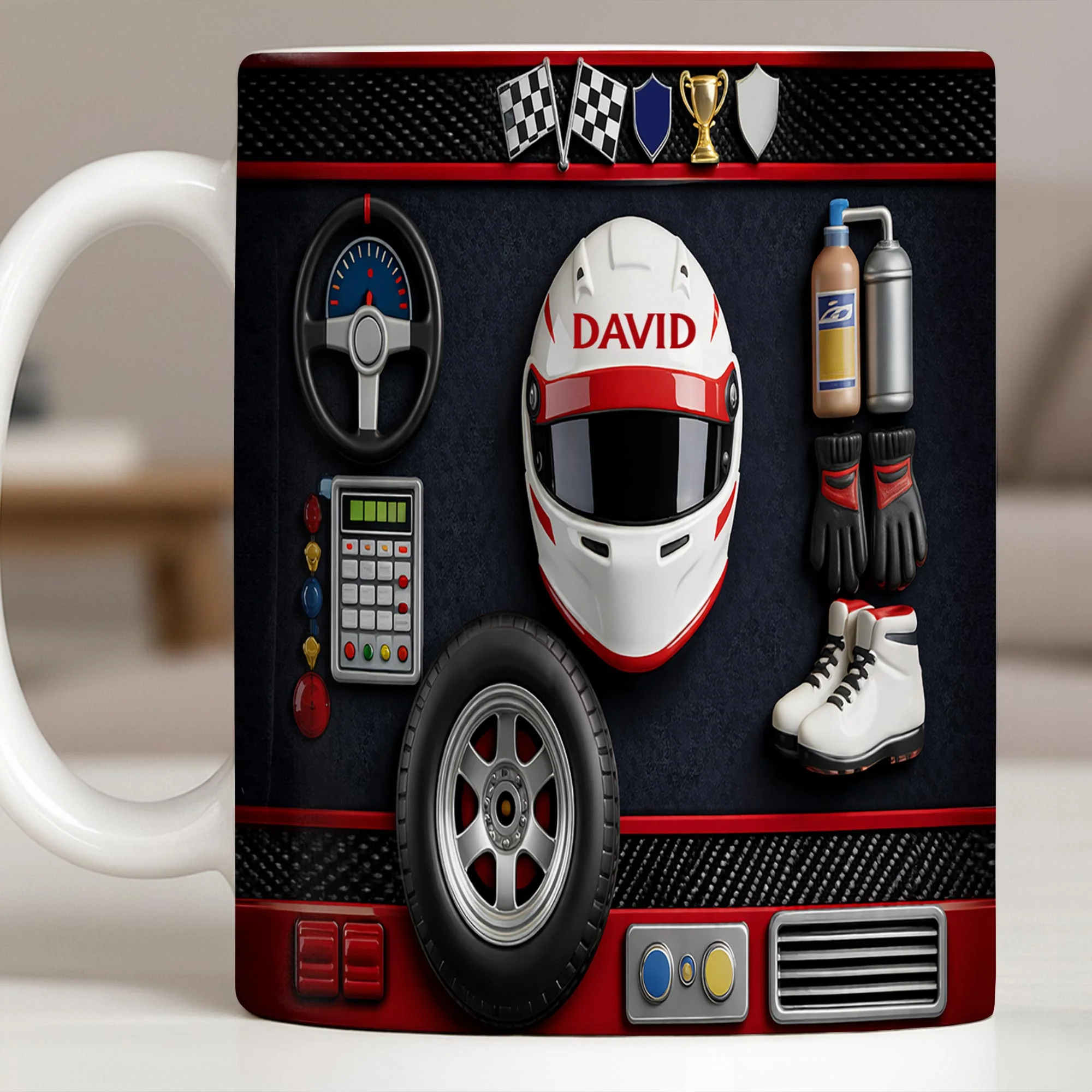 Born To Race Fuel For A Champion Helmet And Racing Gear - Personalized Custom Coffee Mug - HOB123_MG - Image 10