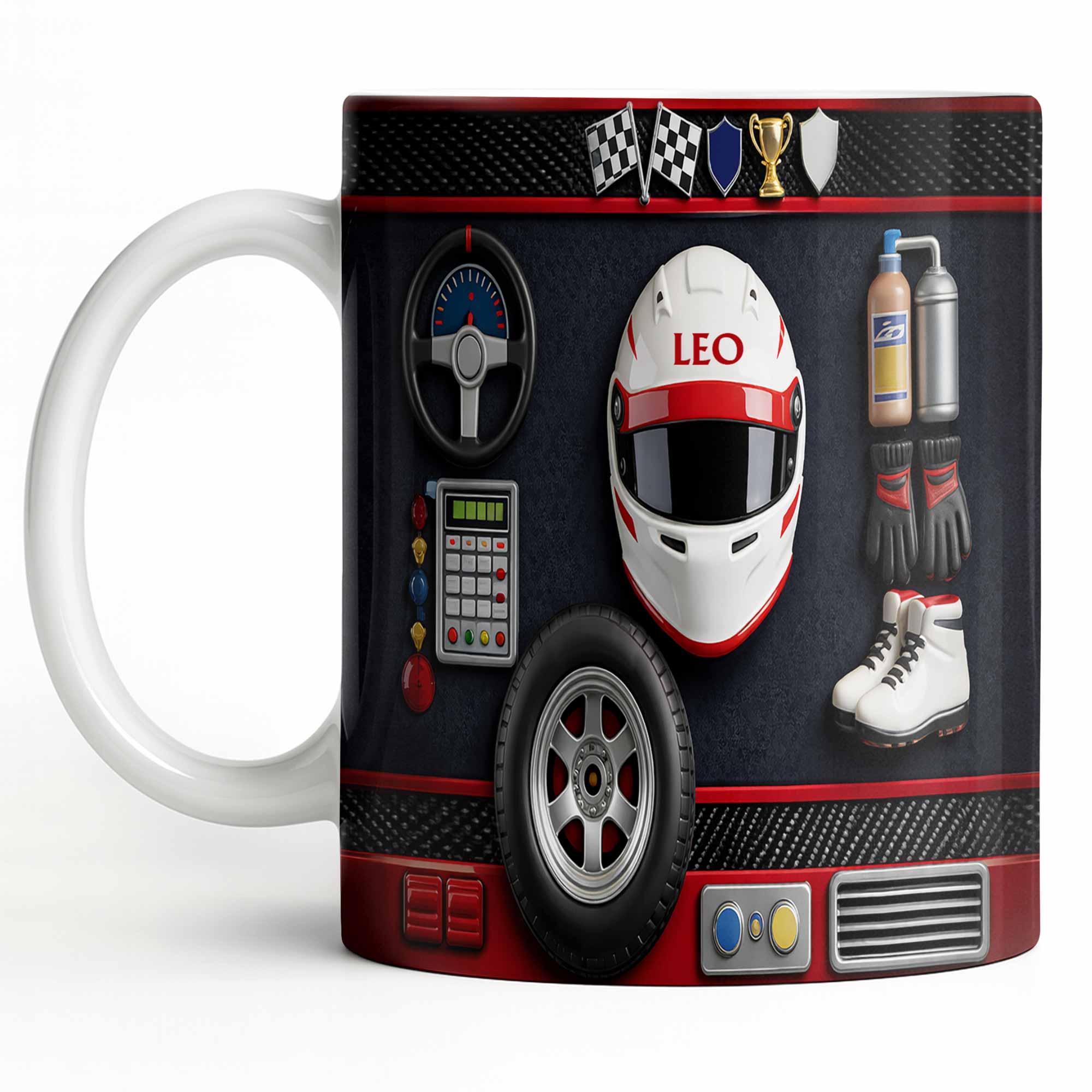 Born To Race Fuel For A Champion Helmet And Racing Gear - Personalized Custom Coffee Mug - HOB123_MG - Image 11