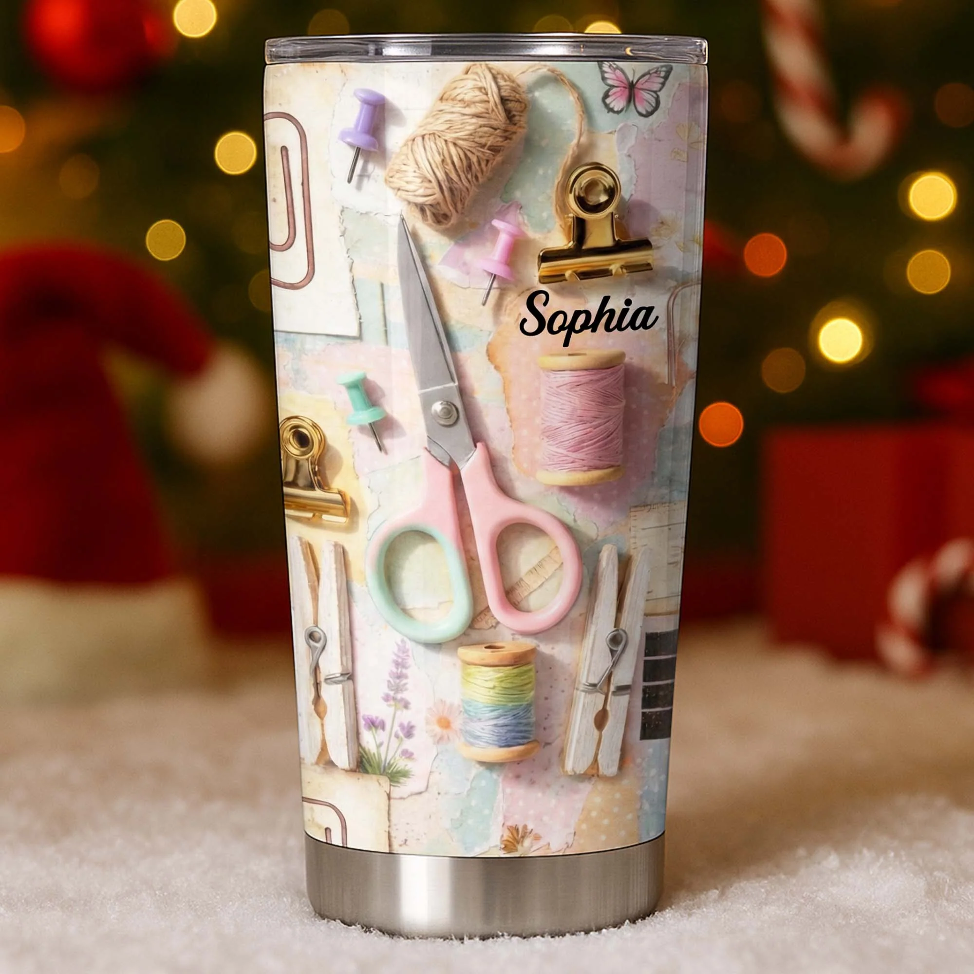 Creative Soul Passion For Crafting And Sewing With Scissors And Thread - Personalized Custom Stainless Steel Tumbler 20oz 30oz - HAND019_TB - Image 3