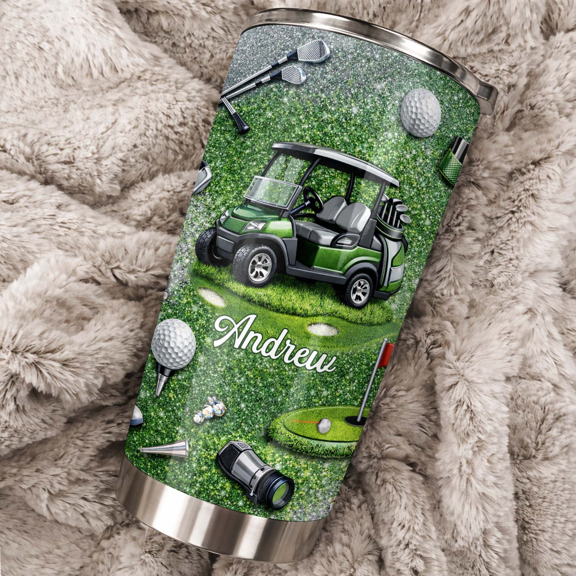 Eat Sleep Golf Repeat With Golf Cart And Clubs - Personalized Custom Stainless Steel Tumbler 20oz 30oz - GOLF019_TB - Image 6