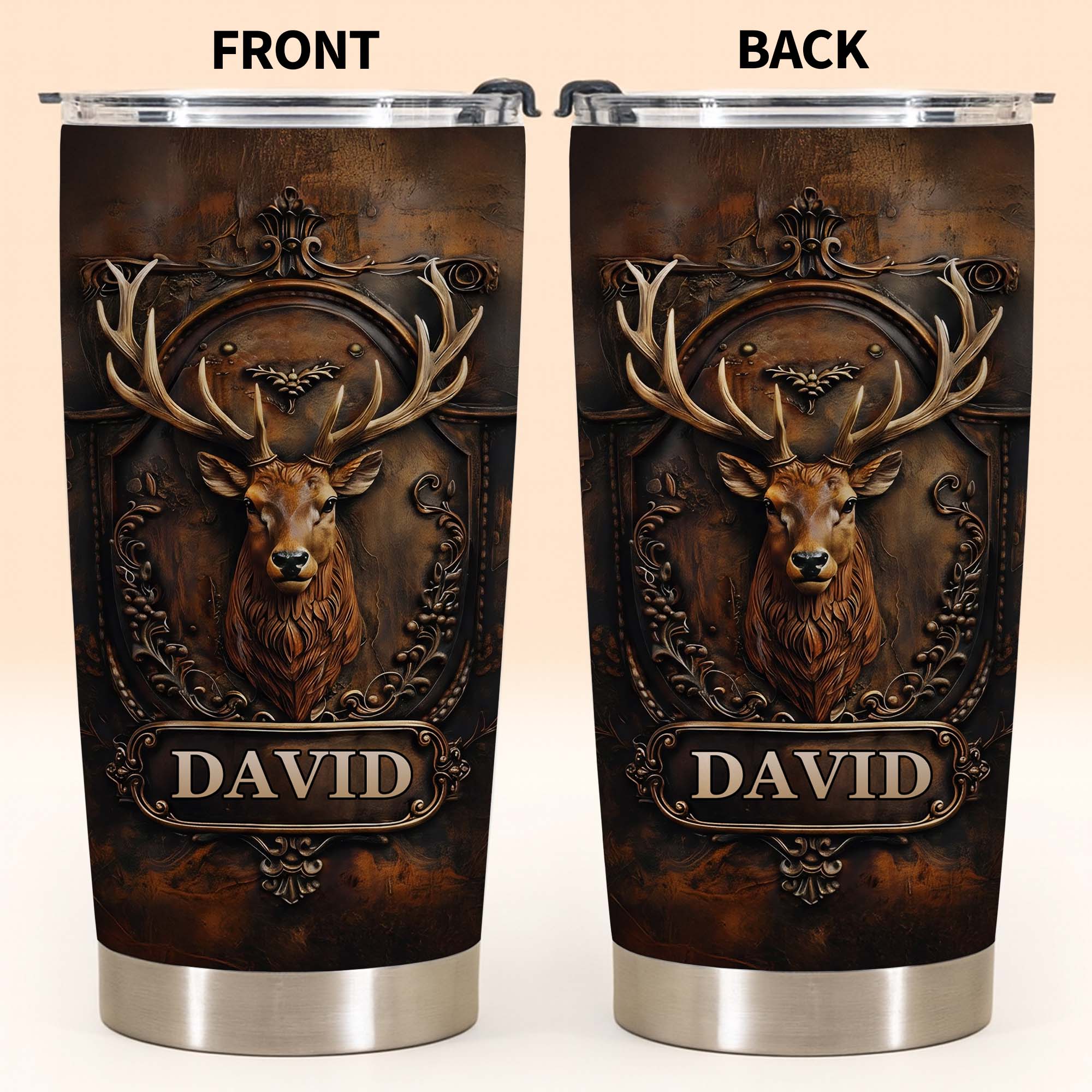 Embrace The Spirit Of The Wild Majestic Deer With Ornate Frame - Personalized Custom Stainless Steel Tumbler 20oz 30oz - HOB134_TB - Image 4