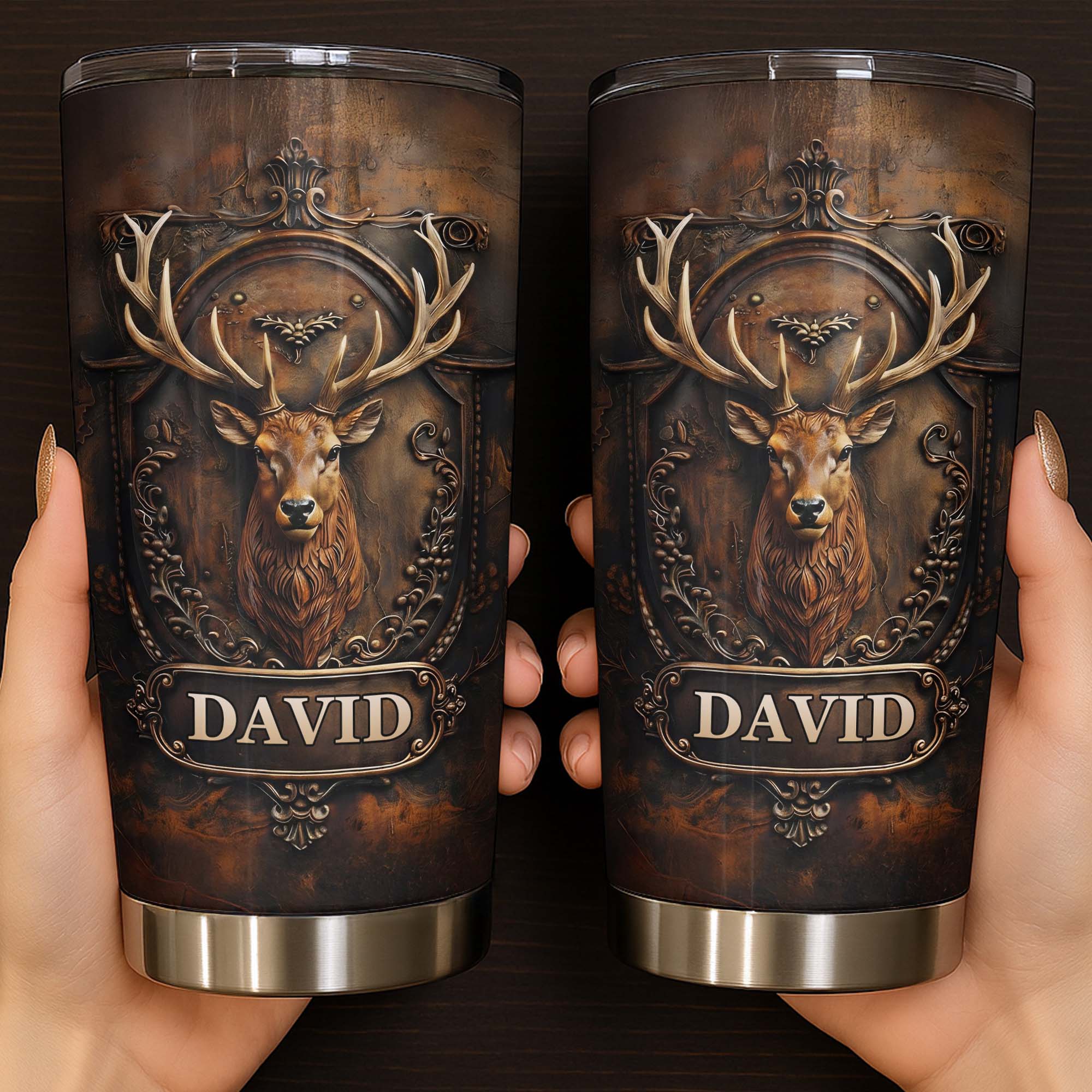 Embrace The Spirit Of The Wild Majestic Deer With Ornate Frame - Personalized Custom Stainless Steel Tumbler 20oz 30oz - HOB134_TB - Image 6