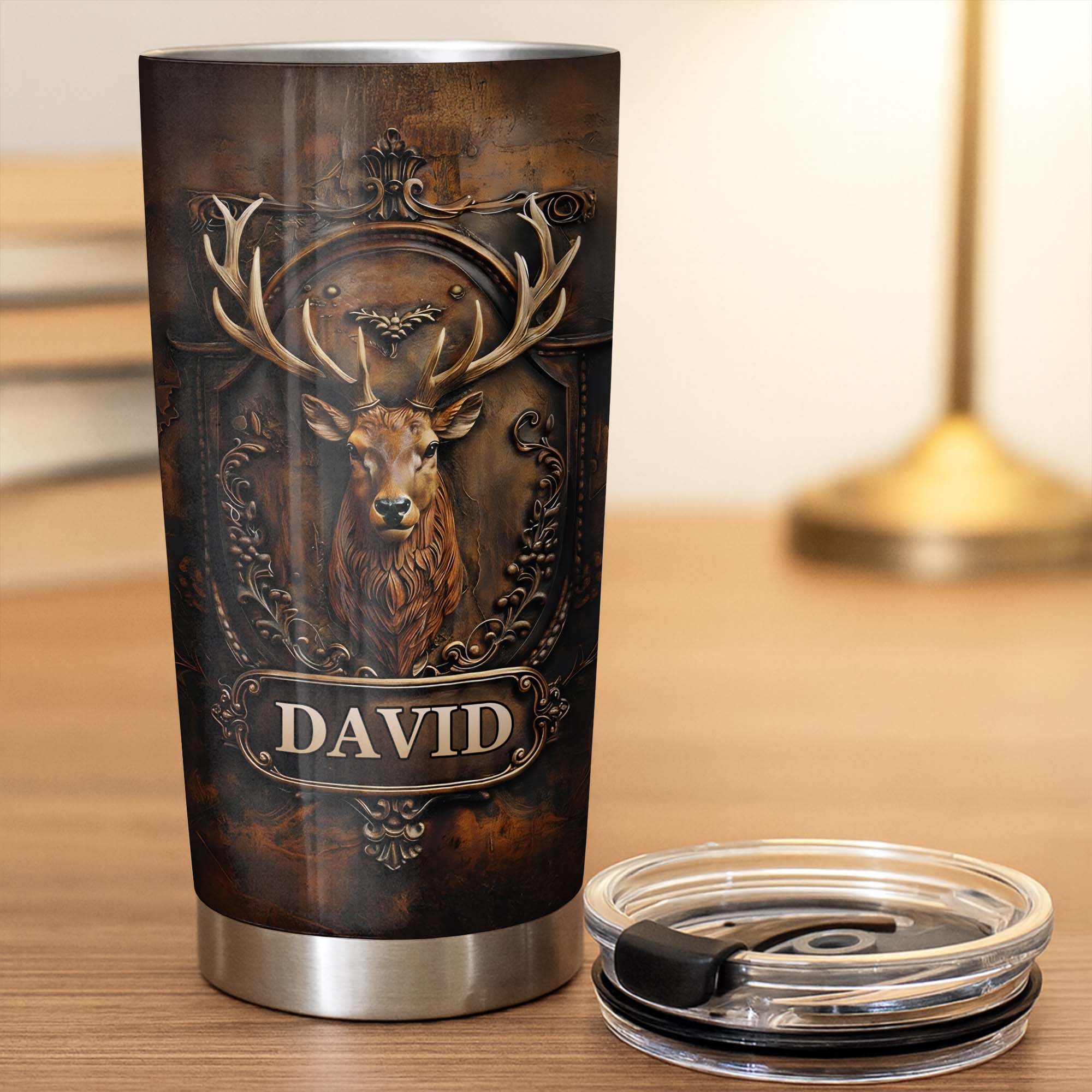 Embrace The Spirit Of The Wild Majestic Deer With Ornate Frame - Personalized Custom Stainless Steel Tumbler 20oz 30oz - HOB134_TB - Image 7