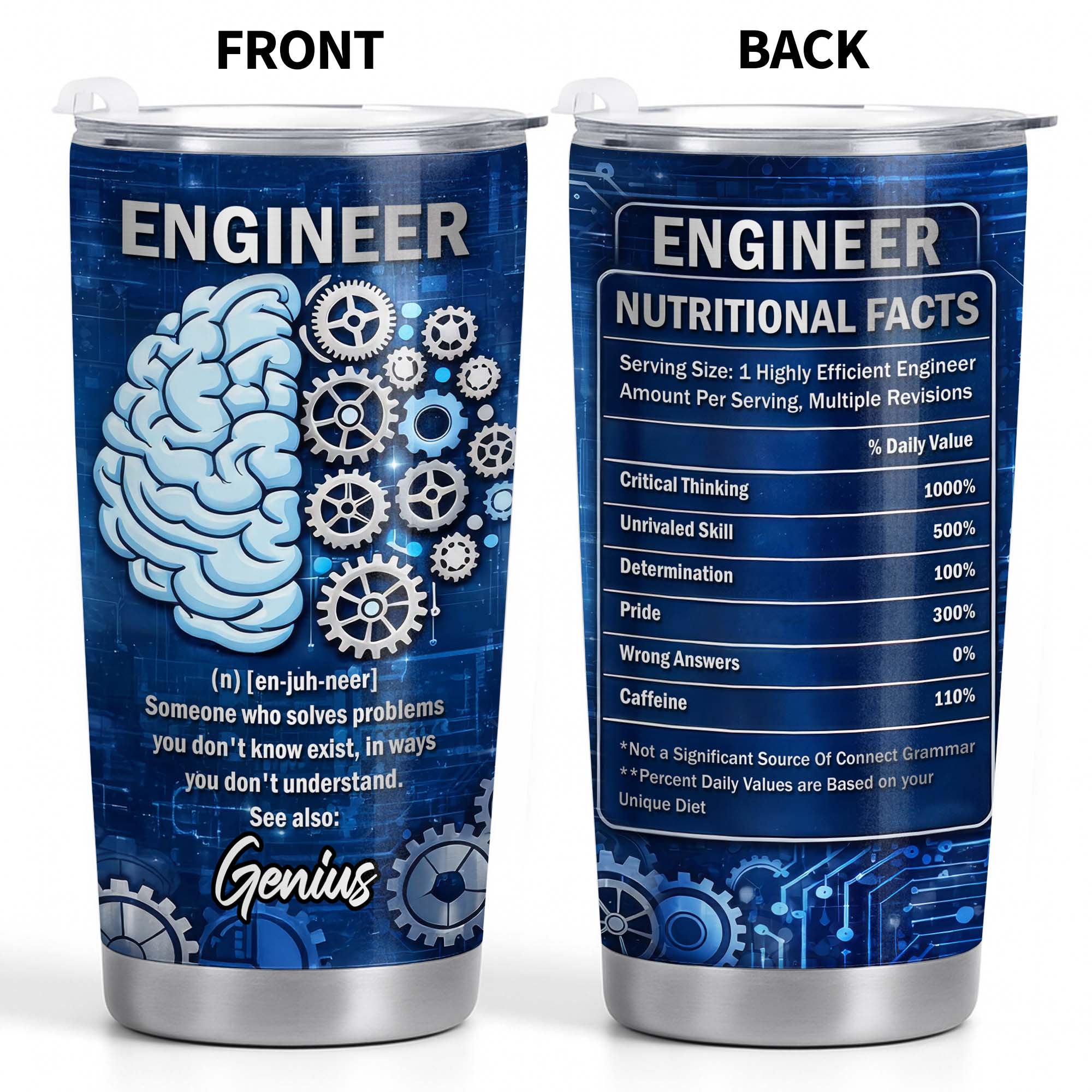 Engineer Someone Who Solves Problems Brain And Gears Design - Personalized Custom Stainless Steel Tumbler 20oz 30oz - JBS136_TB - Image 12