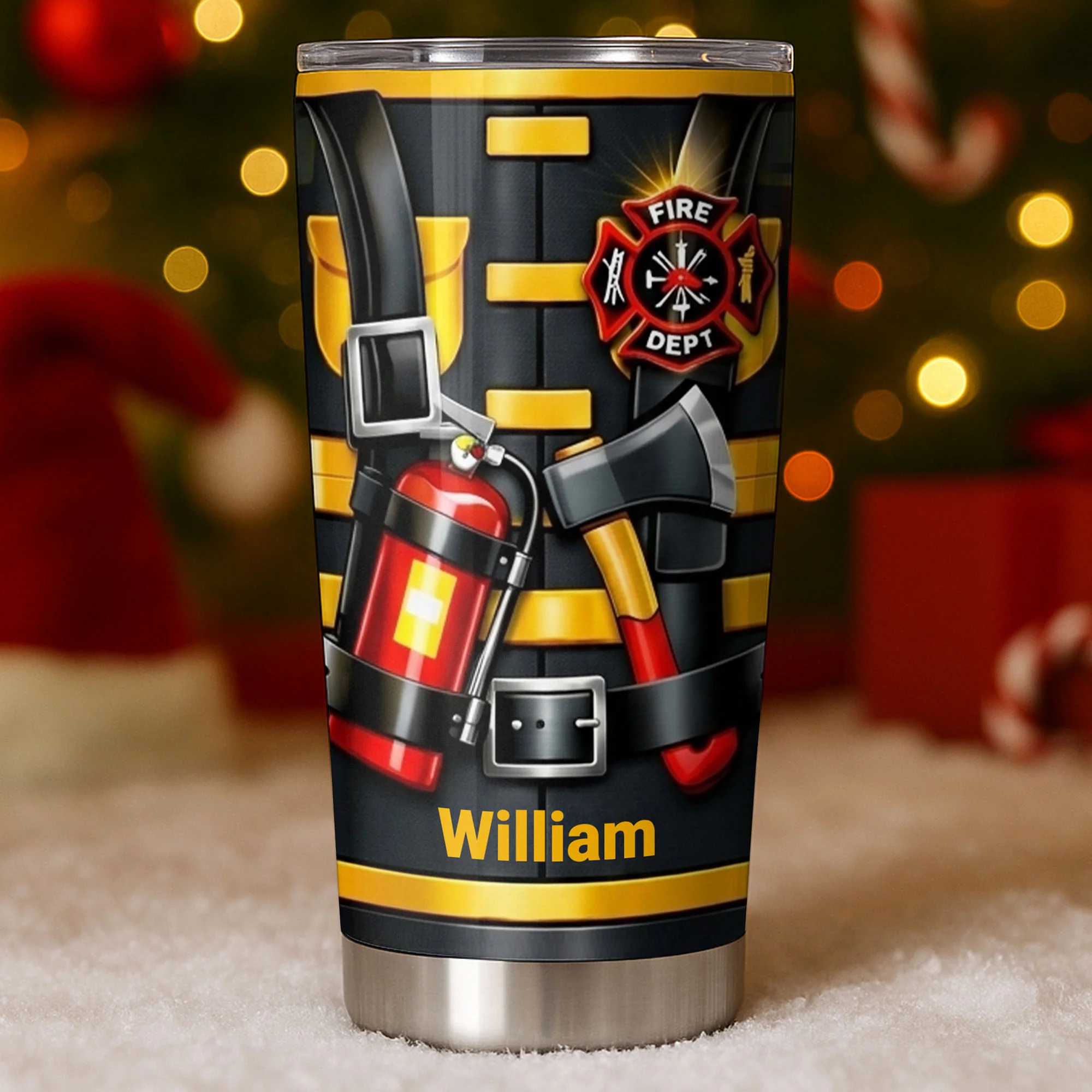 Firefighter Nutrition Facts With Fire Extinguisher And Axe Design - Personalized Custom Stainless Steel Tumbler 20oz 30oz - FIF062_TB - Image 6