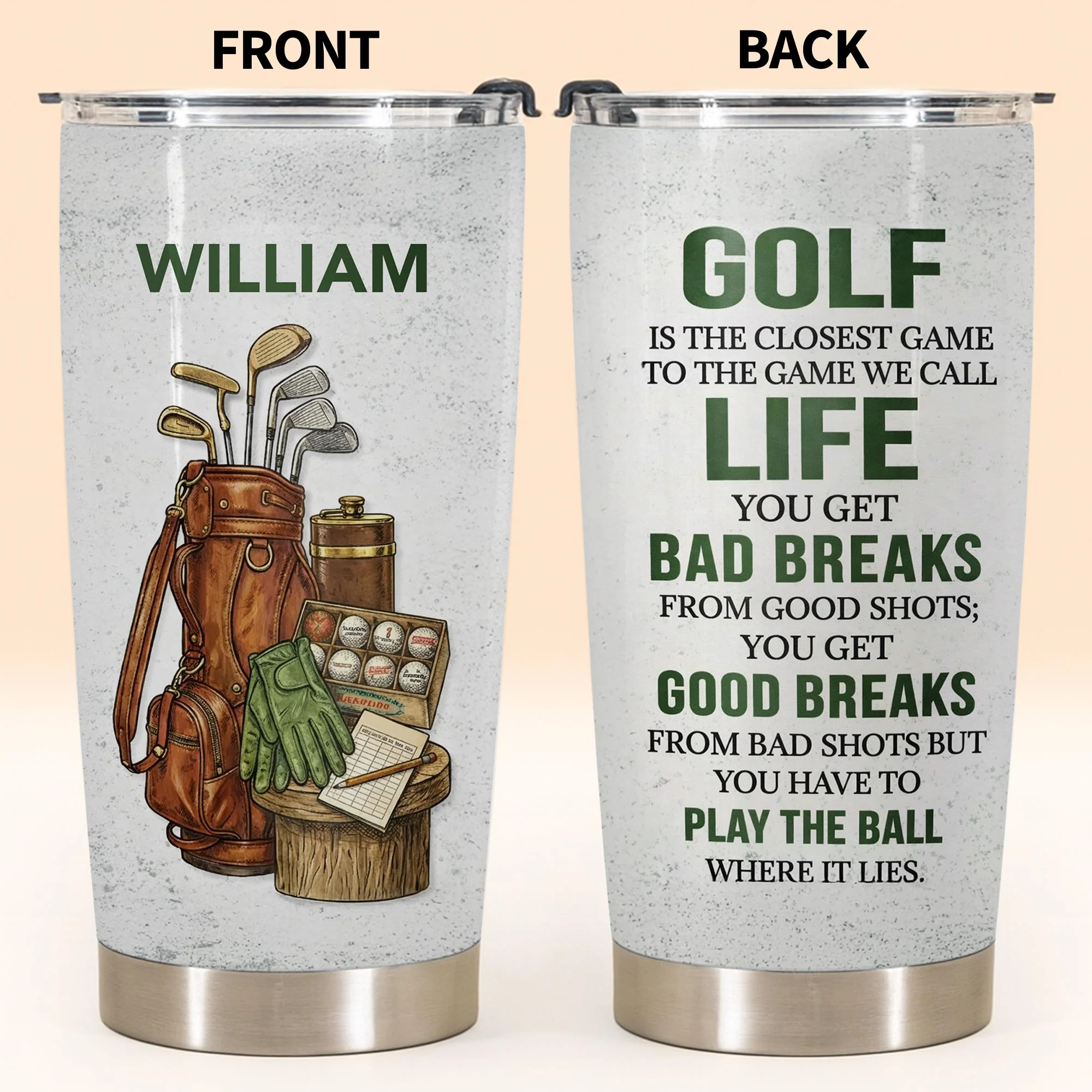 Golf Is The Closest Game To Life Vintage Golf Bag And Clubs - Personalized Custom Stainless Steel Tumbler 20oz 30oz - GOLF022_TB - Image 3