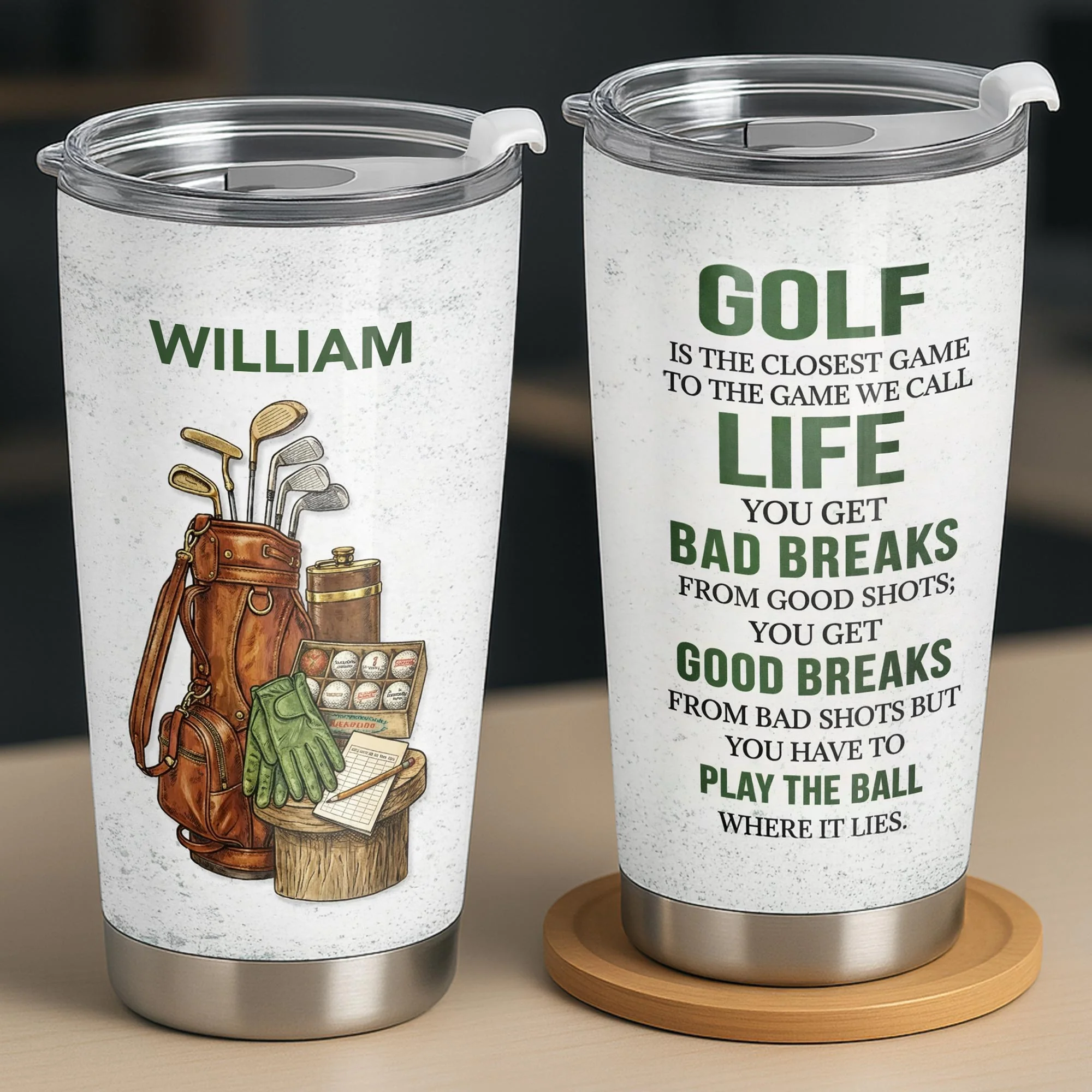 Golf Is The Closest Game To Life Vintage Golf Bag And Clubs - Personalized Custom Stainless Steel Tumbler 20oz 30oz - GOLF022_TB - Image 6