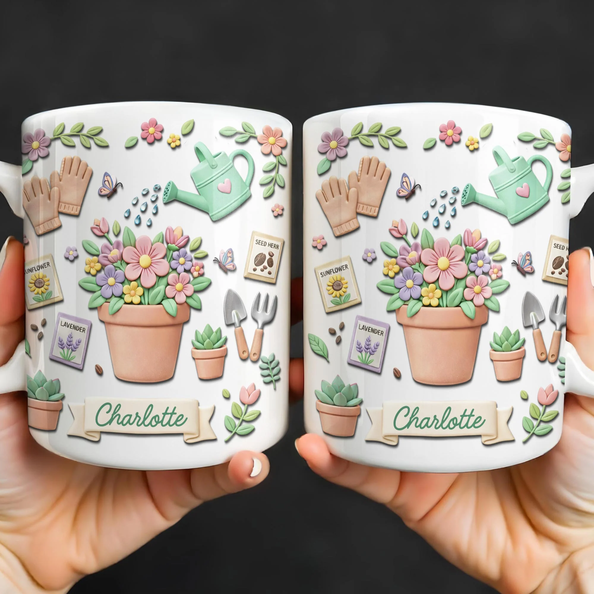 Growing A Beautiful Garden With Flower Pot And Watering Can - Personalized Custom Coffee Mug - GAR043_MG - Image 2