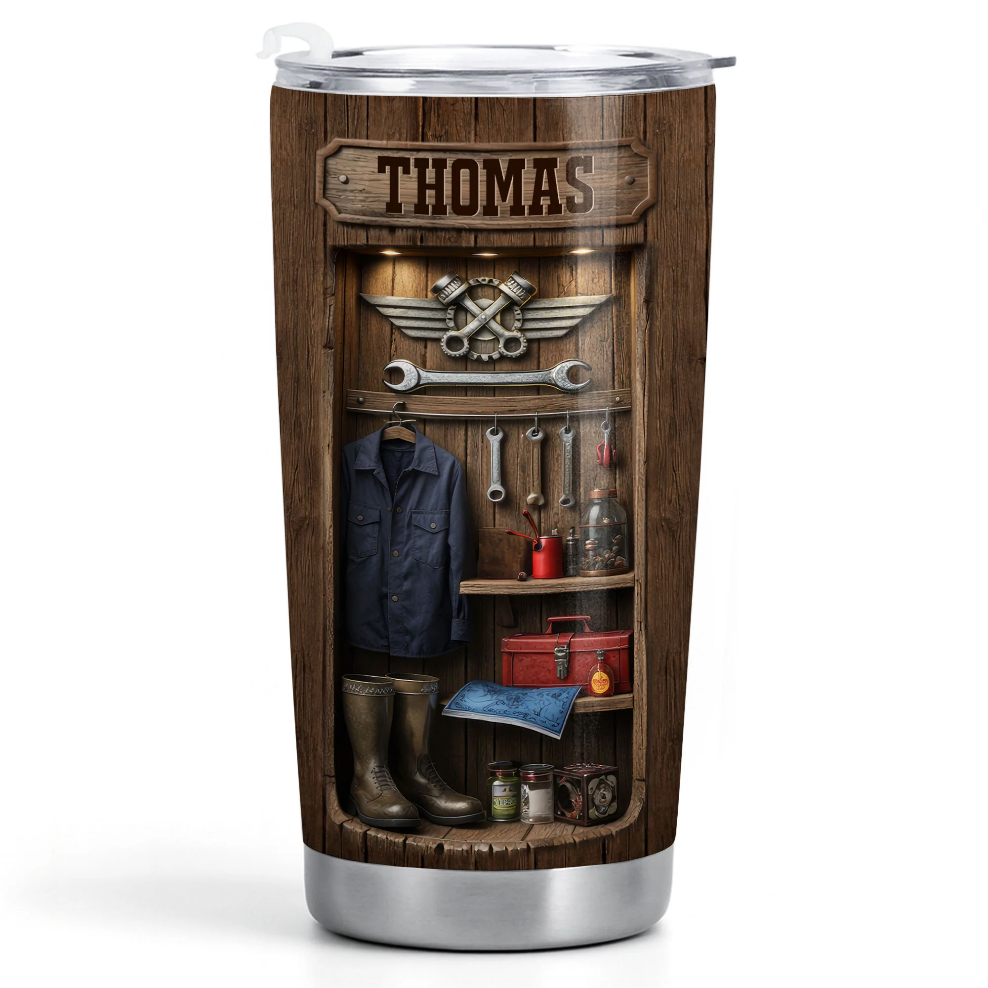 Hardworking Hands Deserve A Break With Mechanic Tools And Wood Locker - Personalized Custom Stainless Steel Tumbler 20oz 30oz - JBS173_TB - Image 13