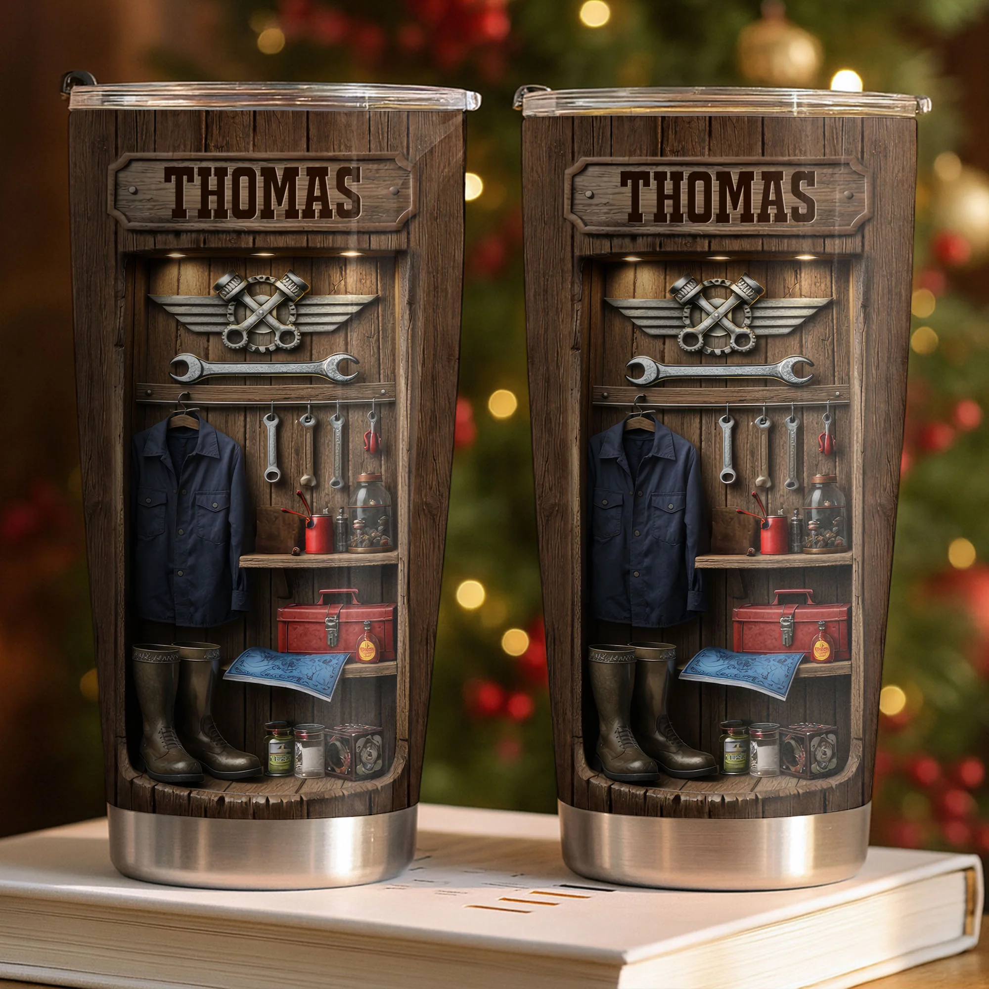 Hardworking Hands Deserve A Break With Mechanic Tools And Wood Locker - Personalized Custom Stainless Steel Tumbler 20oz 30oz - JBS173_TB - Image 3