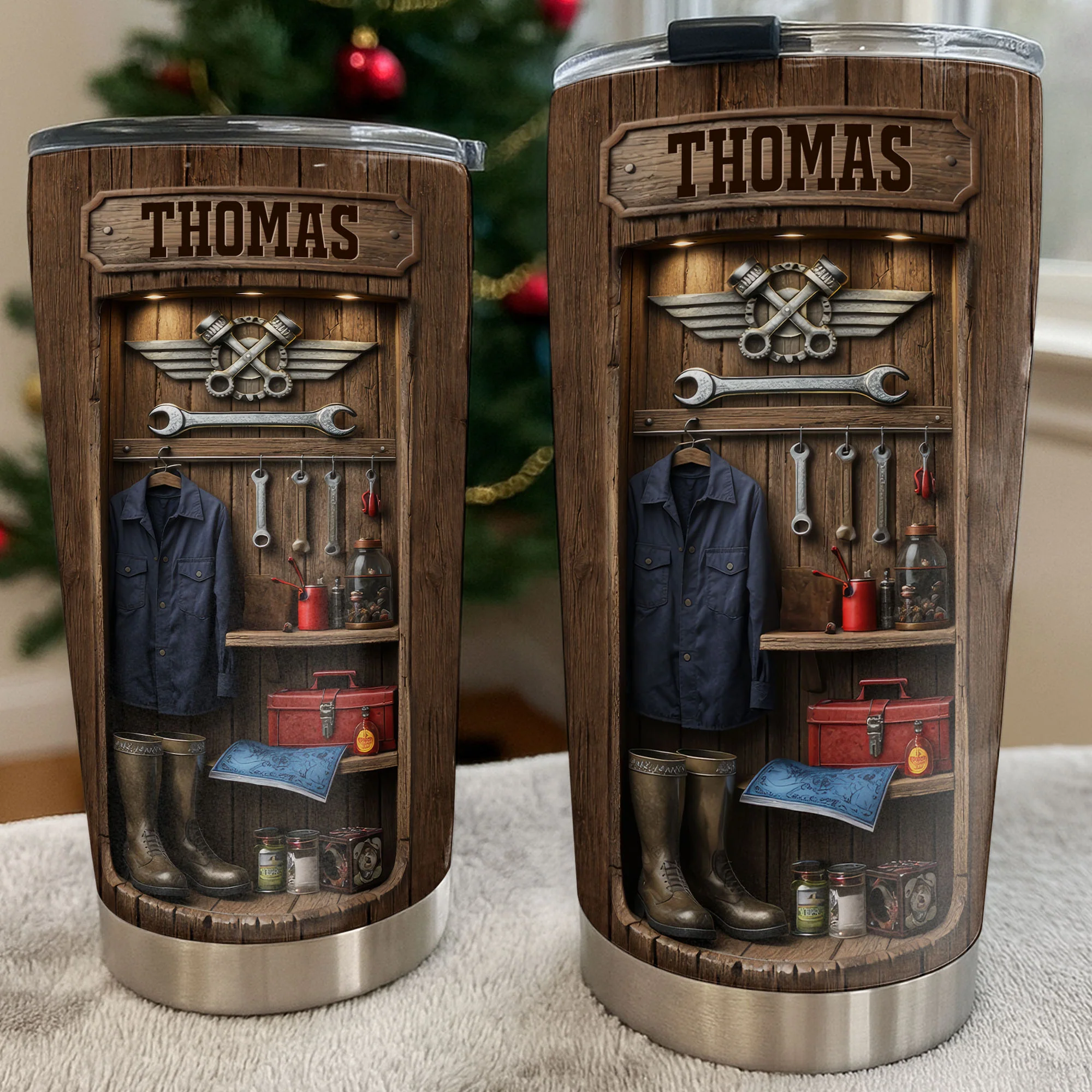Hardworking Hands Deserve A Break With Mechanic Tools And Wood Locker - Personalized Custom Stainless Steel Tumbler 20oz 30oz - JBS173_TB - Image 9