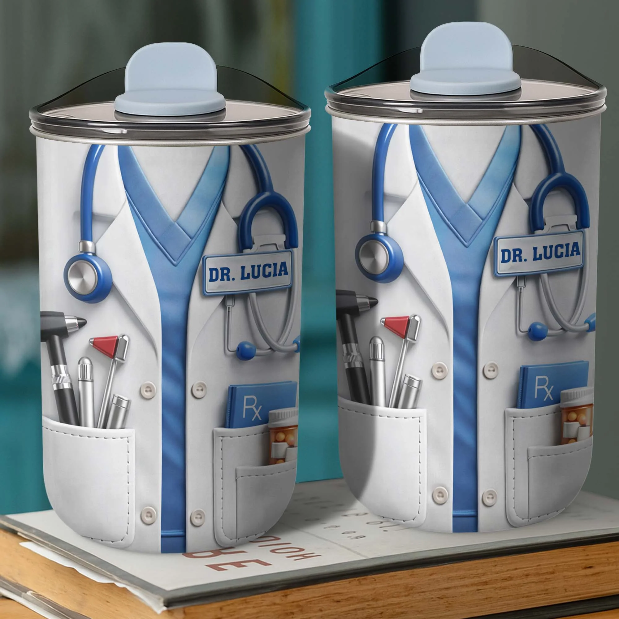 Healthcare Hero Lab Coat And Stethoscope Medical Uniform Design - Personalized Custom 10oz Tumbler - DOC078_MTUM - Image 12