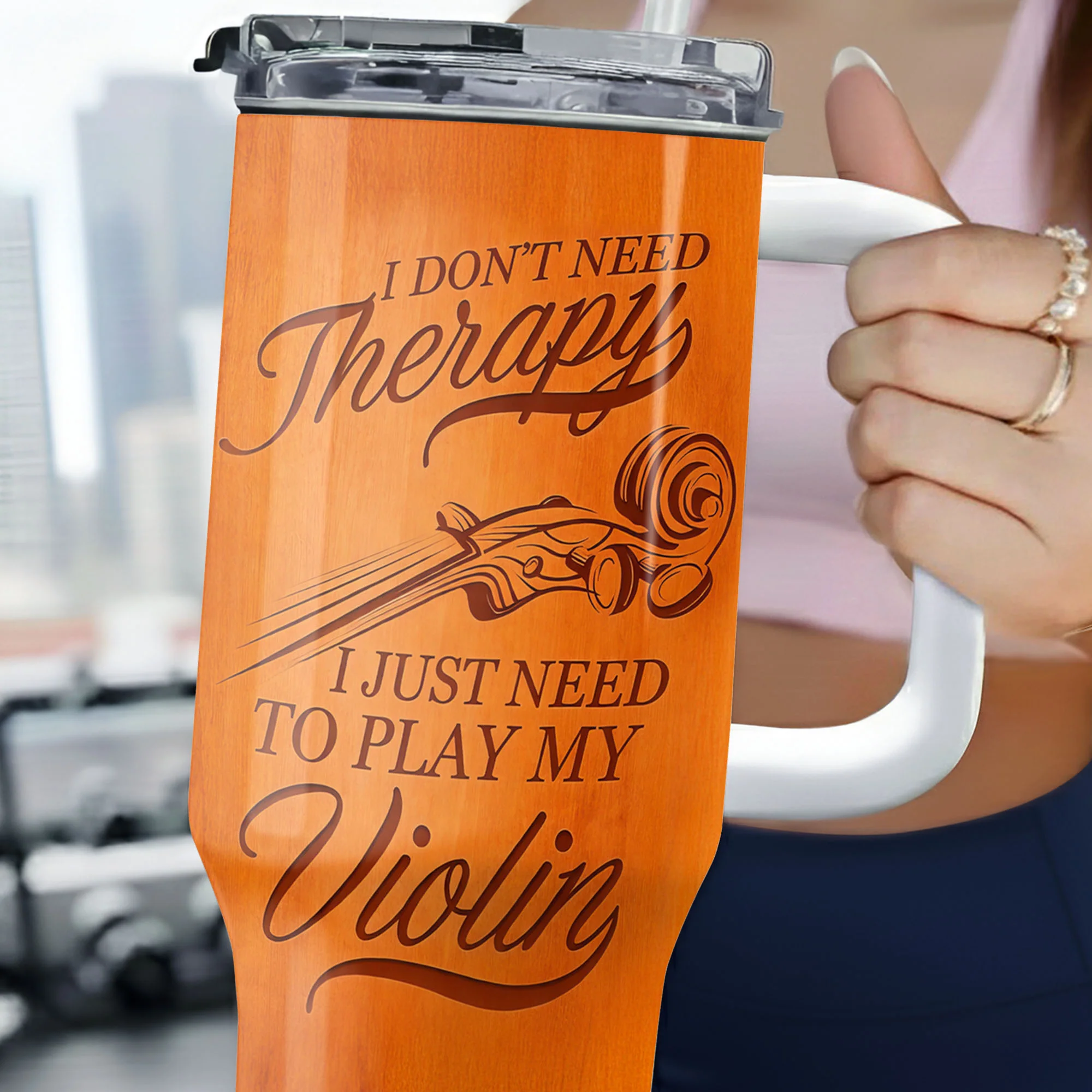 I Don't Need Therapy I Just Need To Play My Violin Musical Instrument - Personalized 40oz Tumbler With Straw - MUSIC020_TBS - Image 16