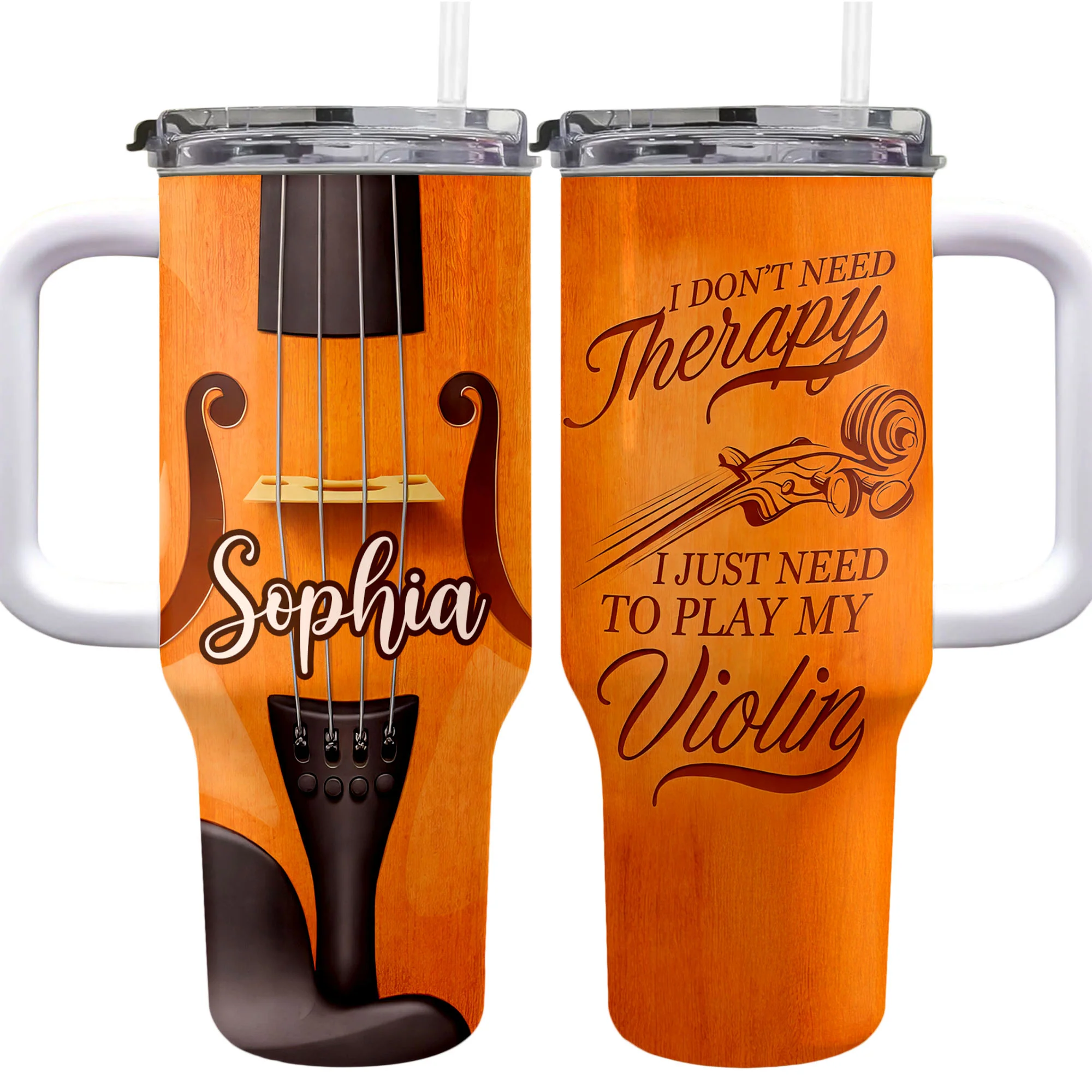 I Don't Need Therapy I Just Need To Play My Violin Musical Instrument - Personalized 40oz Tumbler With Straw - MUSIC020_TBS - Image 17