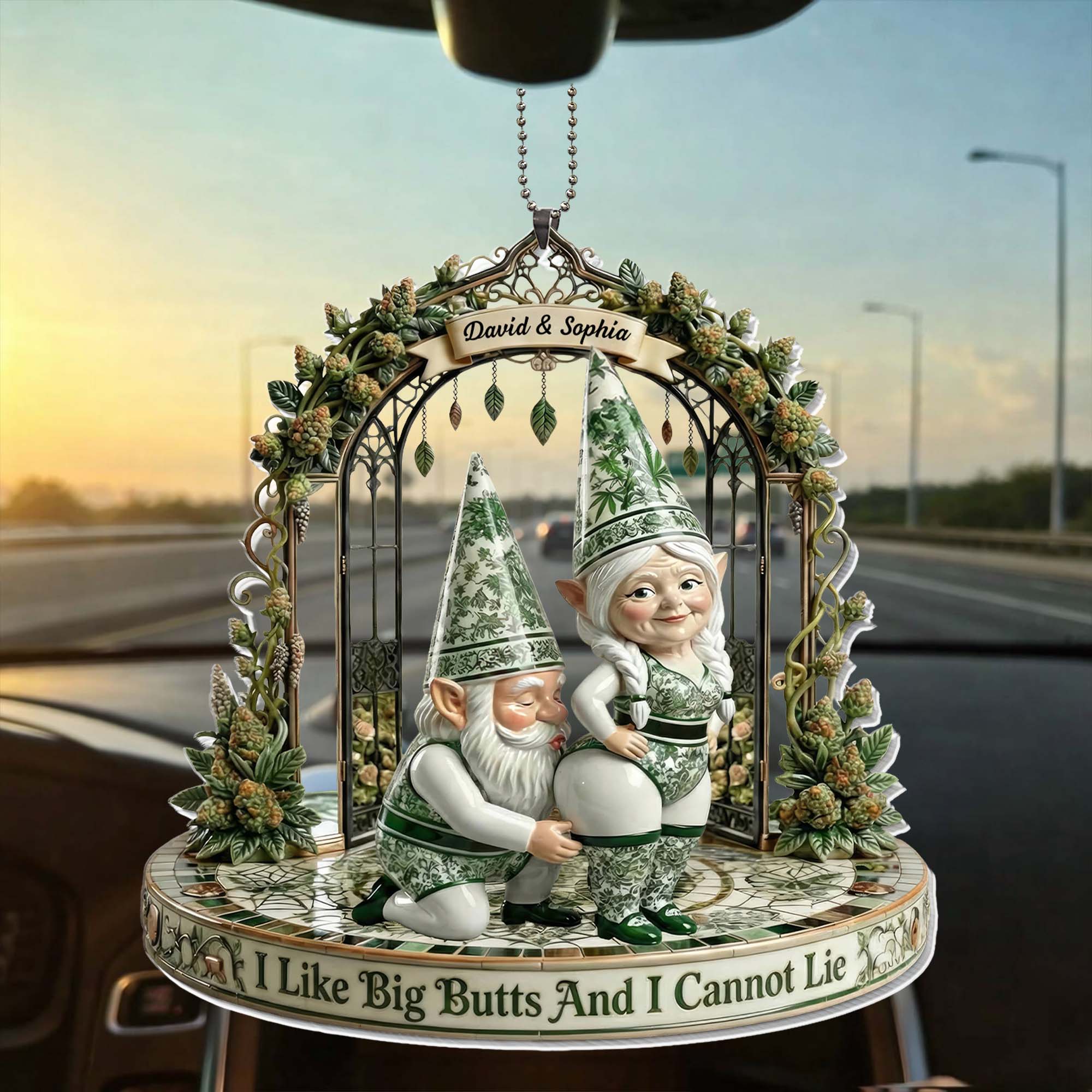 I Like Big Butts And I Cannot Lie Funny Gnomes In Flower Gate - Personalized Custom Acrylic Ornament, Car Hanging Ornament - CPL1407_ACA - Image 8