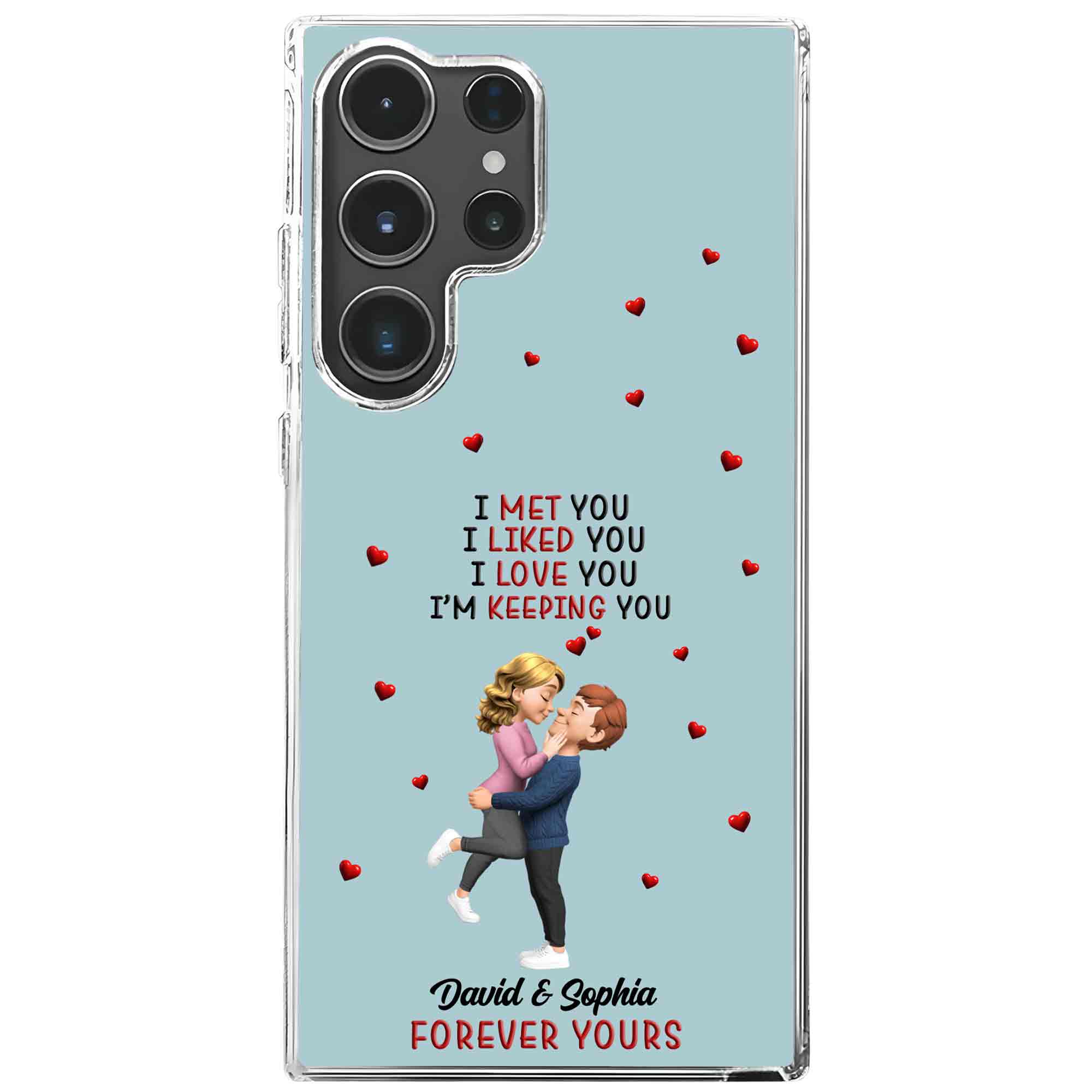 I Met You I Liked You Couple With Tiny Hearts - Personalized Clear Phone Case - CPL1371_PHC - Image 11